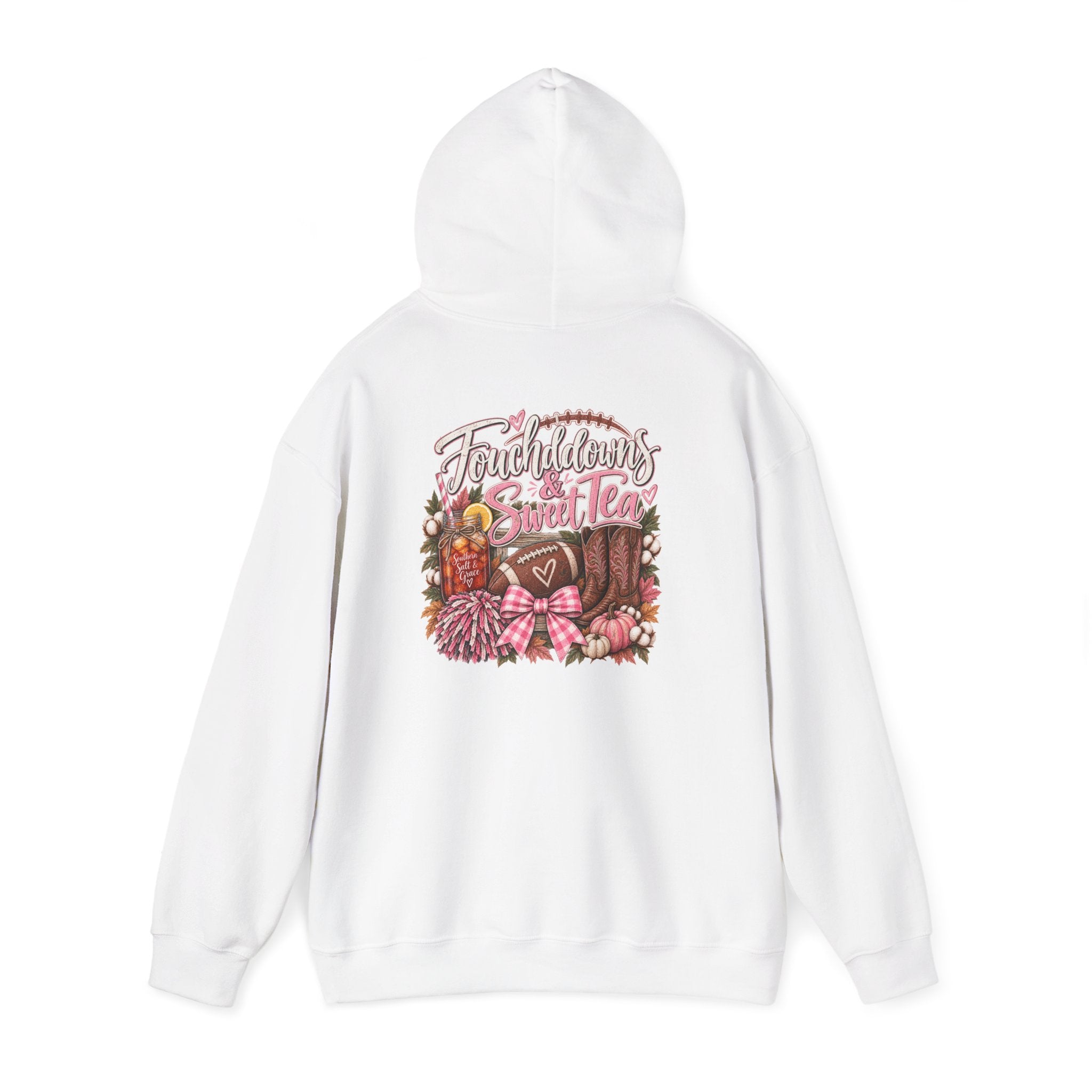 Southern Charm Fall Hoodie — "Touchdown & Sweet Tea" Cozy Autumn Sweatshirt