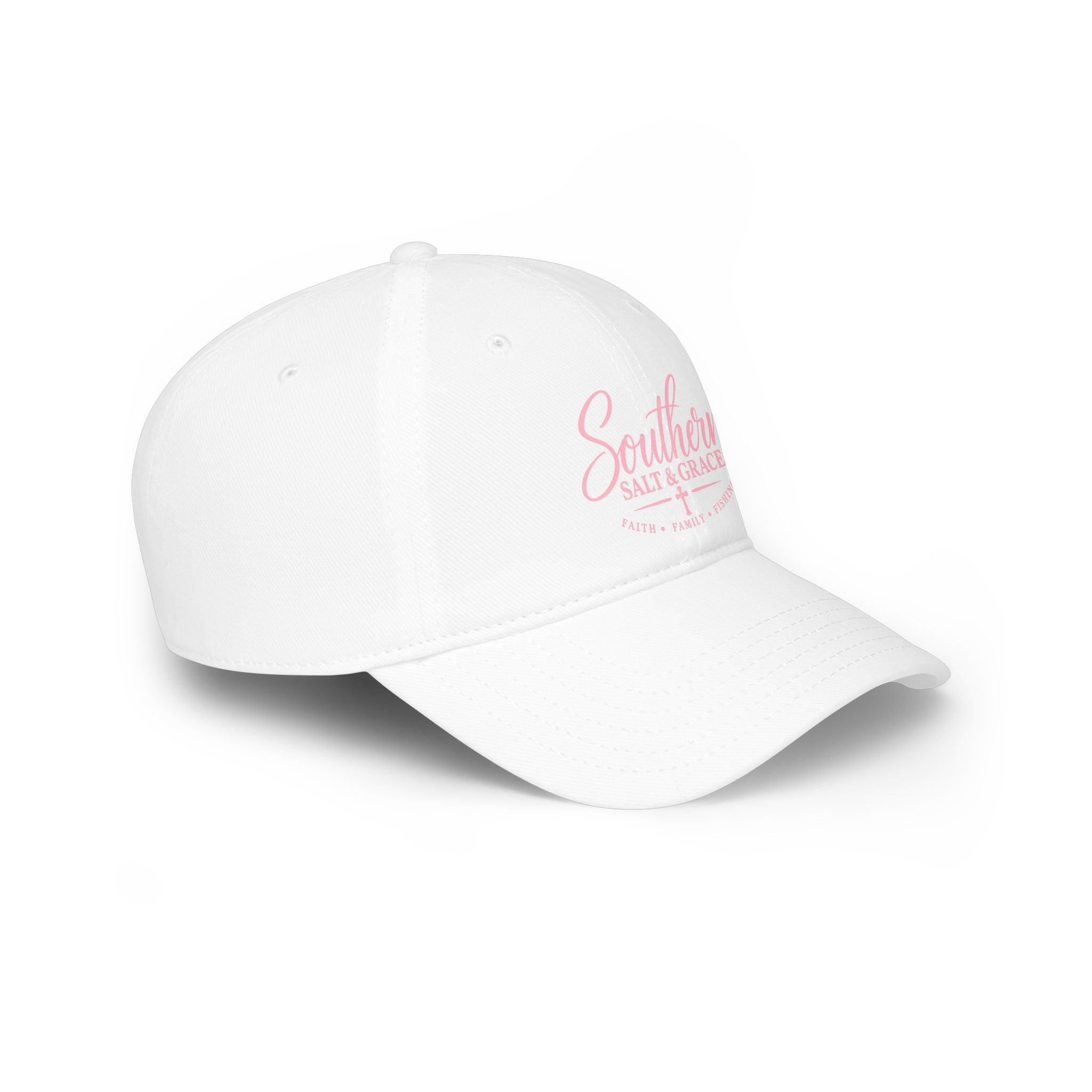 Southern Salt & Grace Cap — Low Profile Baseball Hat with Pink Script