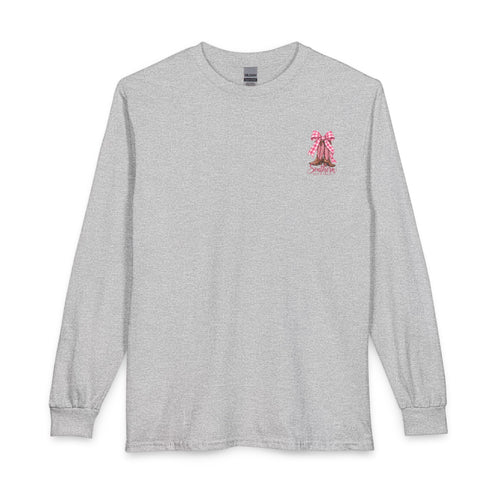 Boots Season Y'all Long Sleeve Tee — Pink Cowgirl Western Shirt