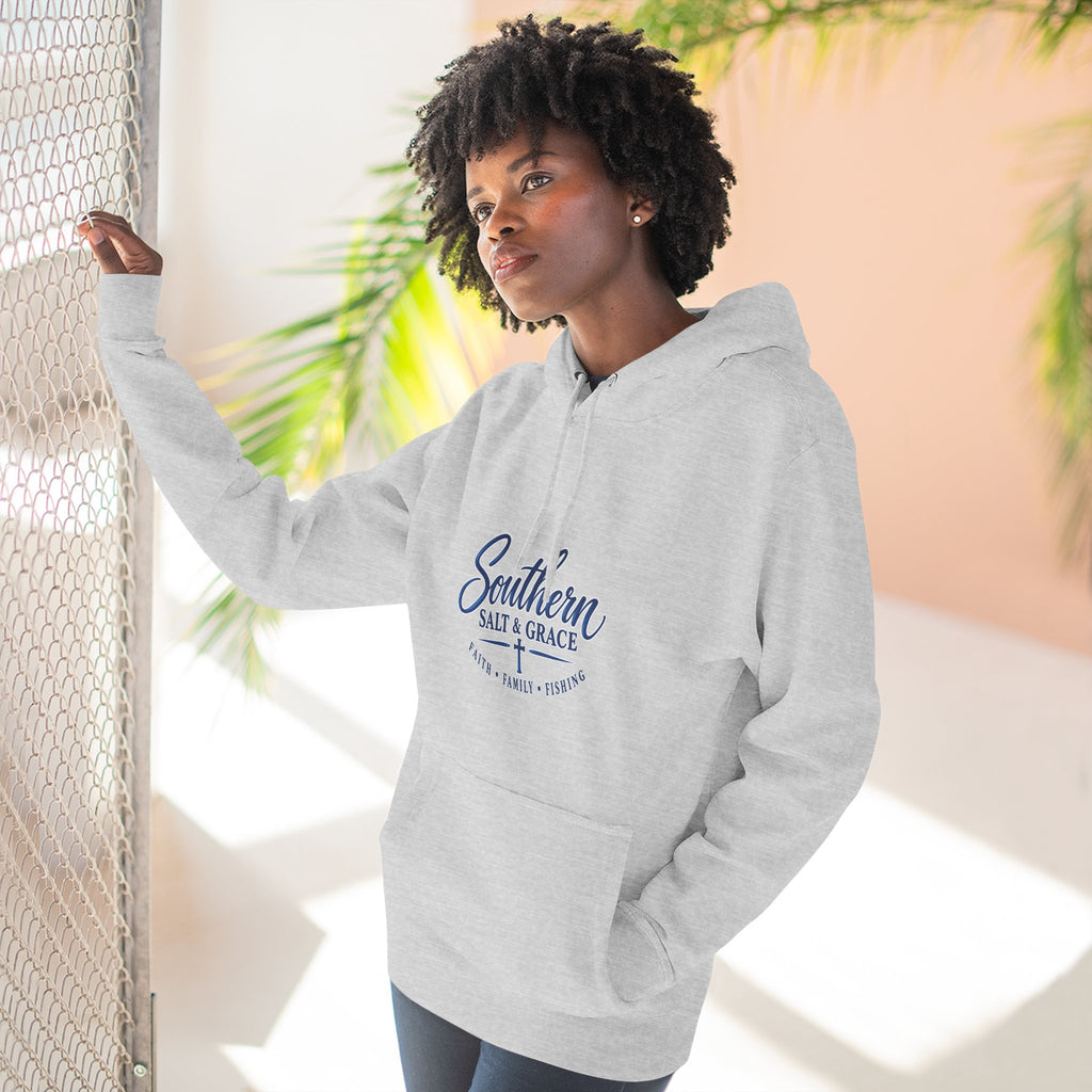 Southern Salt & Grace Hoodie — Coastal Fishing Graphic Fleece Pullover