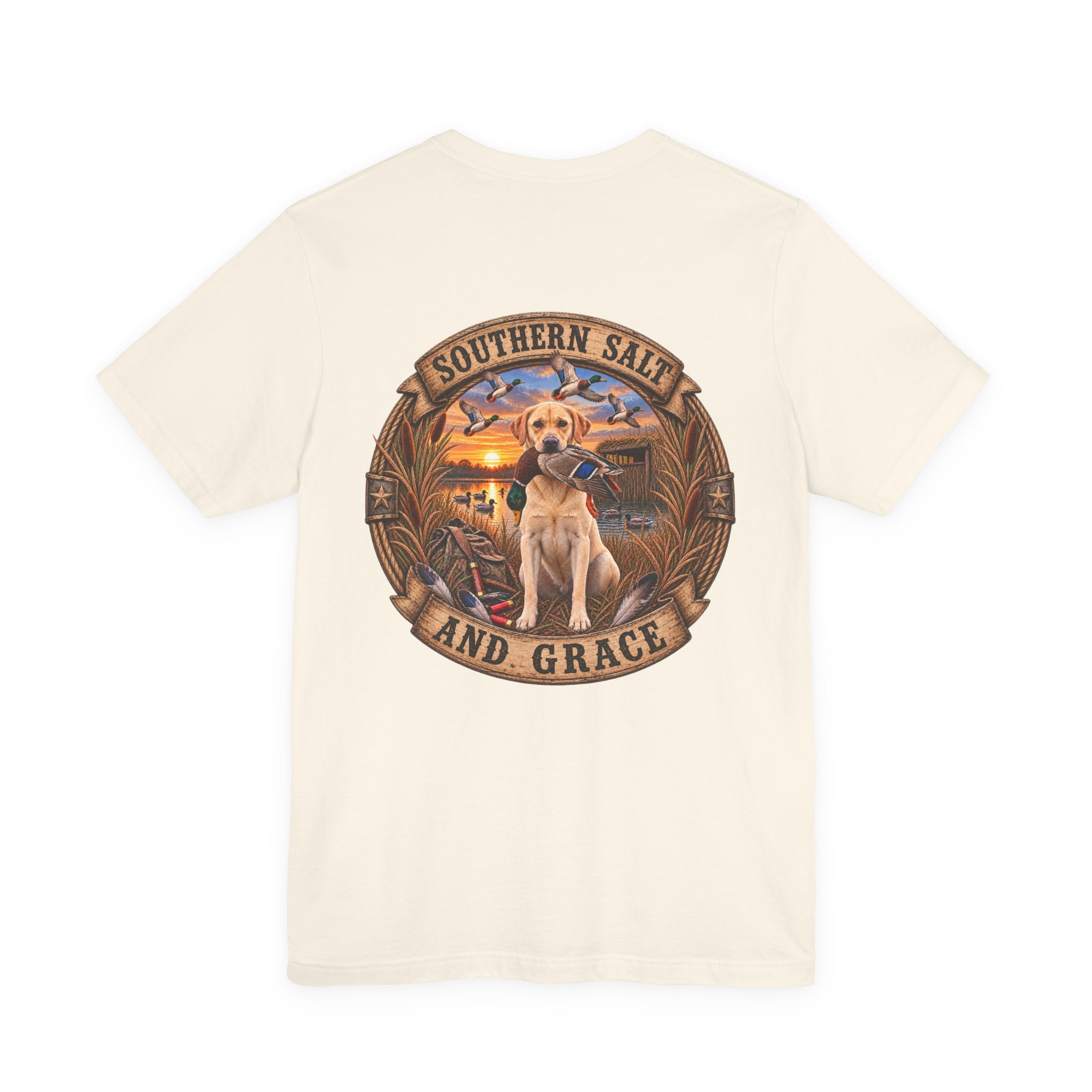 Marsh mornings yellow lab short sleeve