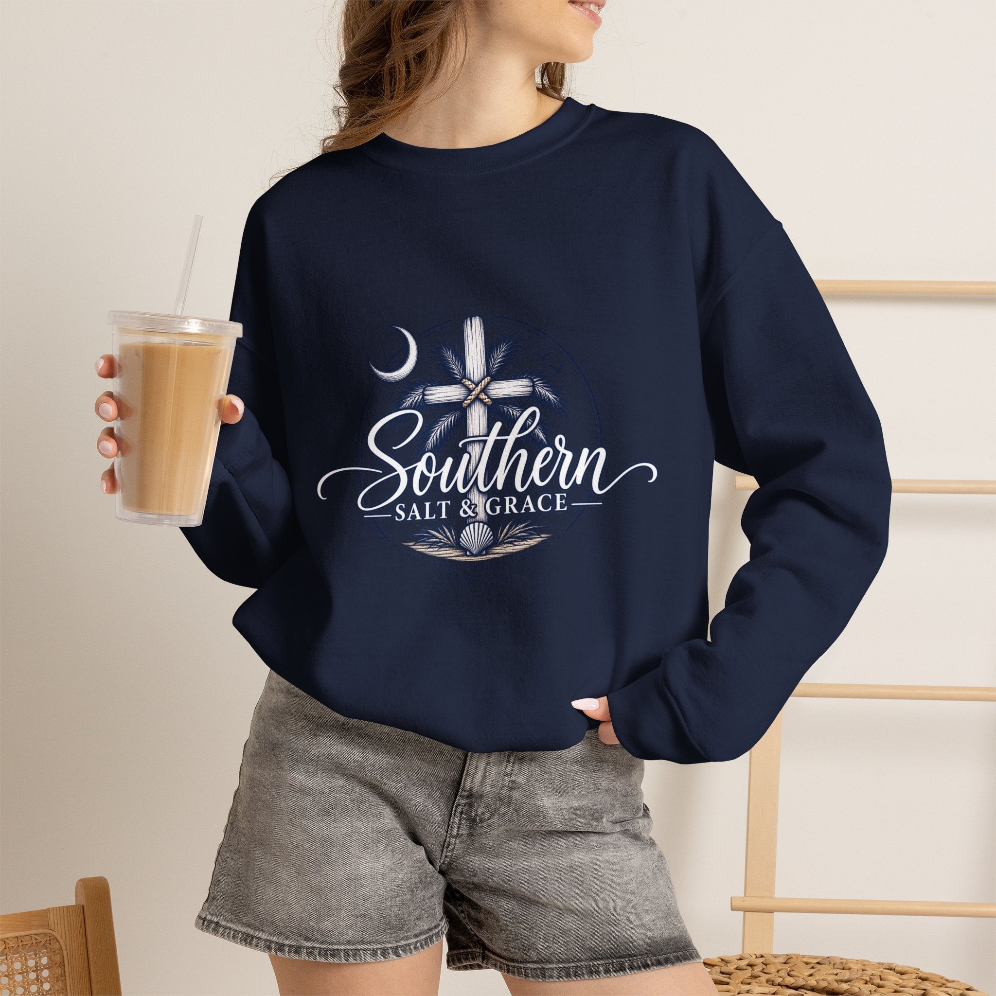 Southern Salt & Breeze Crewneck Sweatshirt — Coastal Palm Beach Vibes
