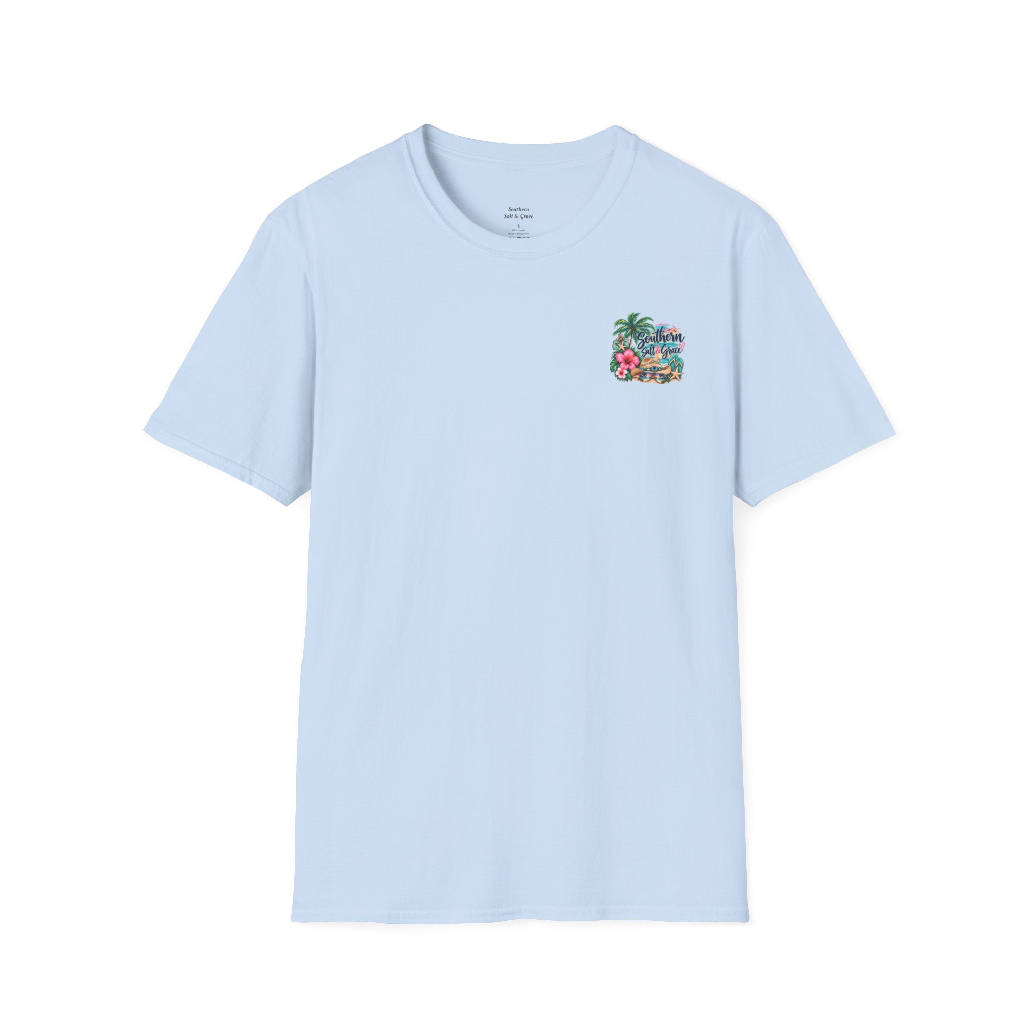 T-Shirt — Tropical Floral 'Charleston Paradise' Chest Design