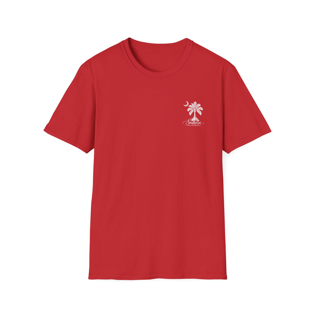 Moon & Palmetto Pocket Tee — South Carolina Palm Tree T-Shirt