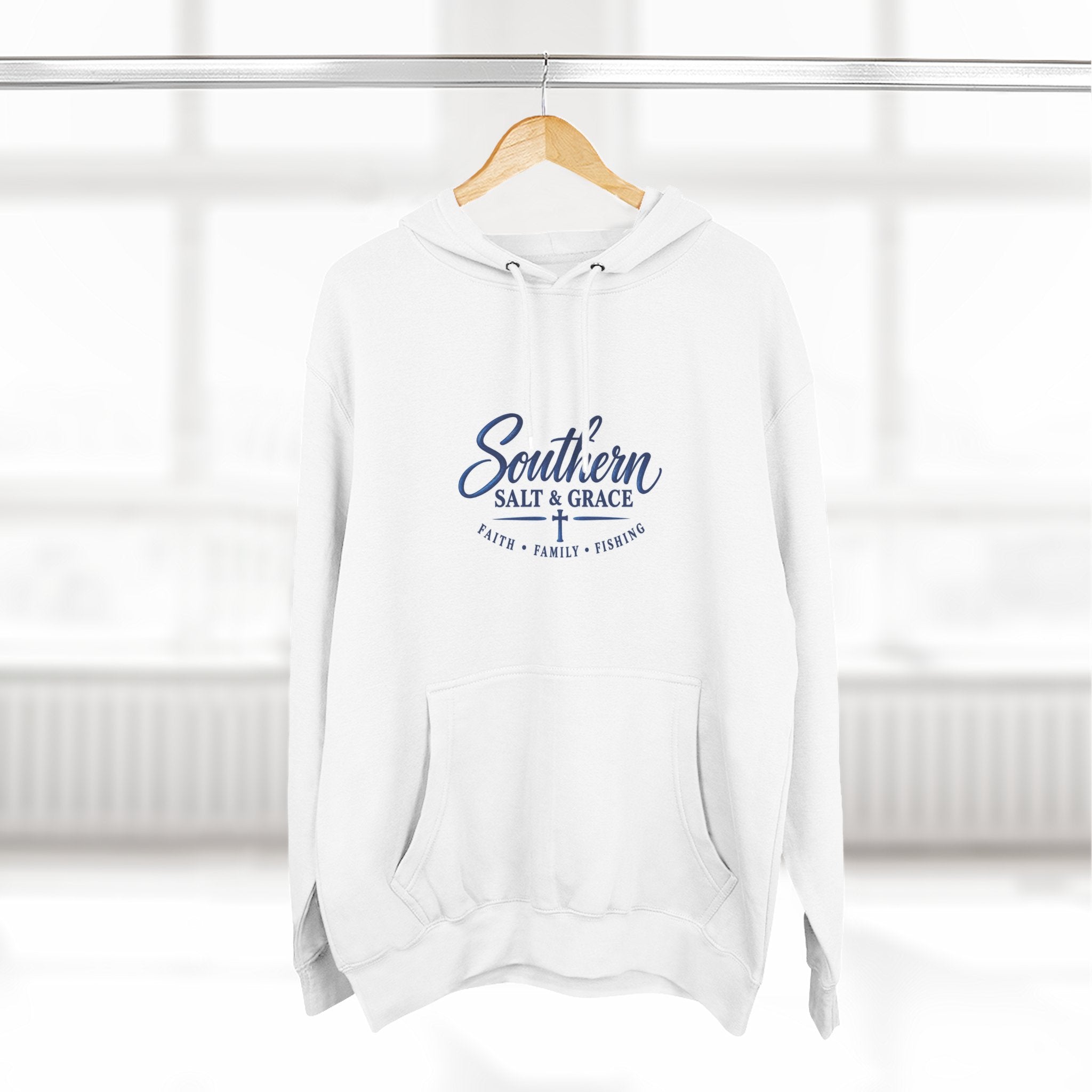 Southern Salt & Grace Hoodie — Coastal Fishing Graphic Fleece Pullover