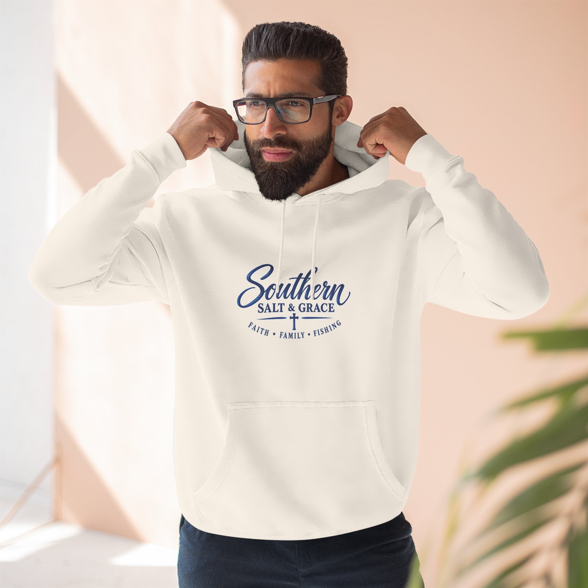 Southern Salt & Grace Hoodie — Coastal Fishing Graphic Fleece Pullover