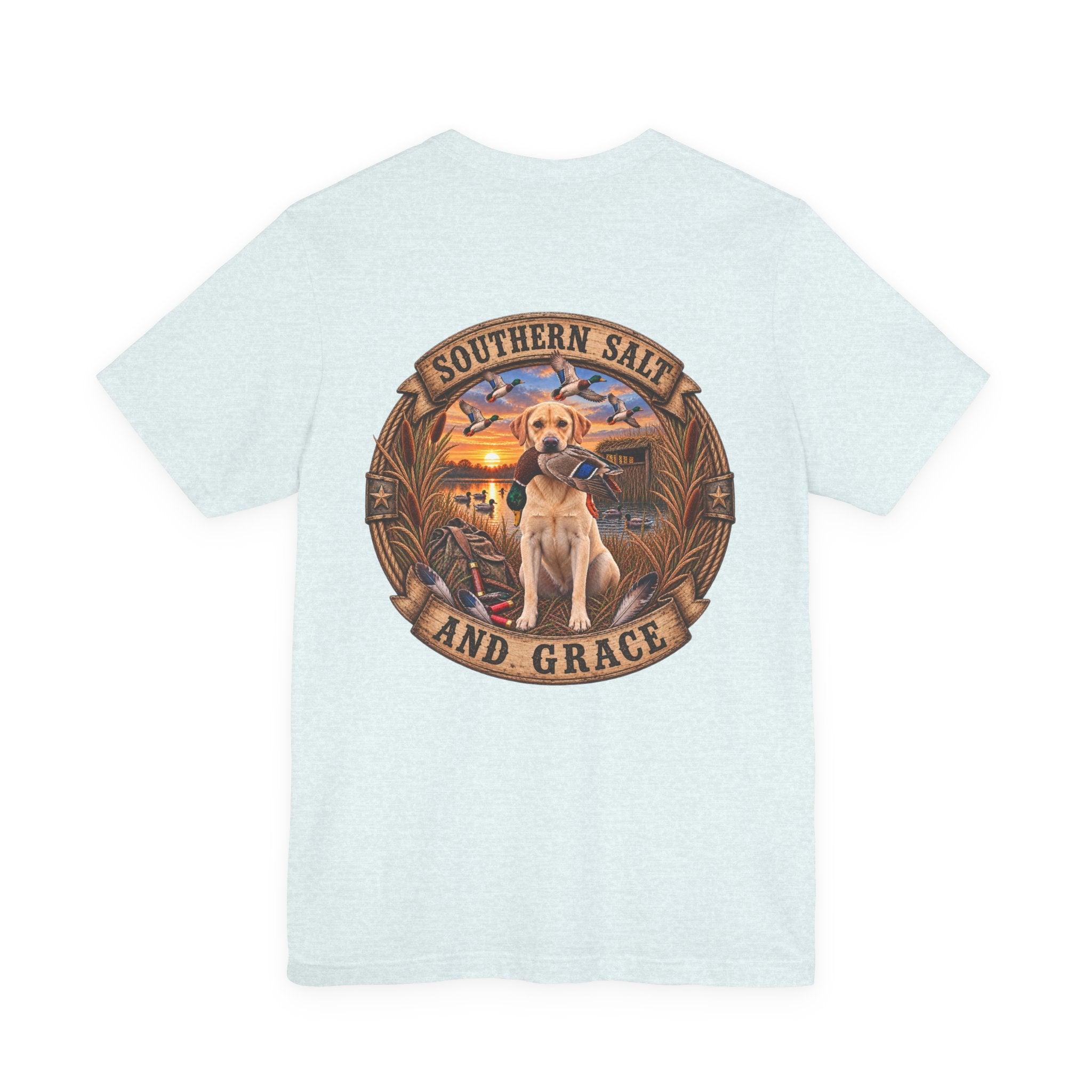 Marsh mornings yellow lab short sleeve