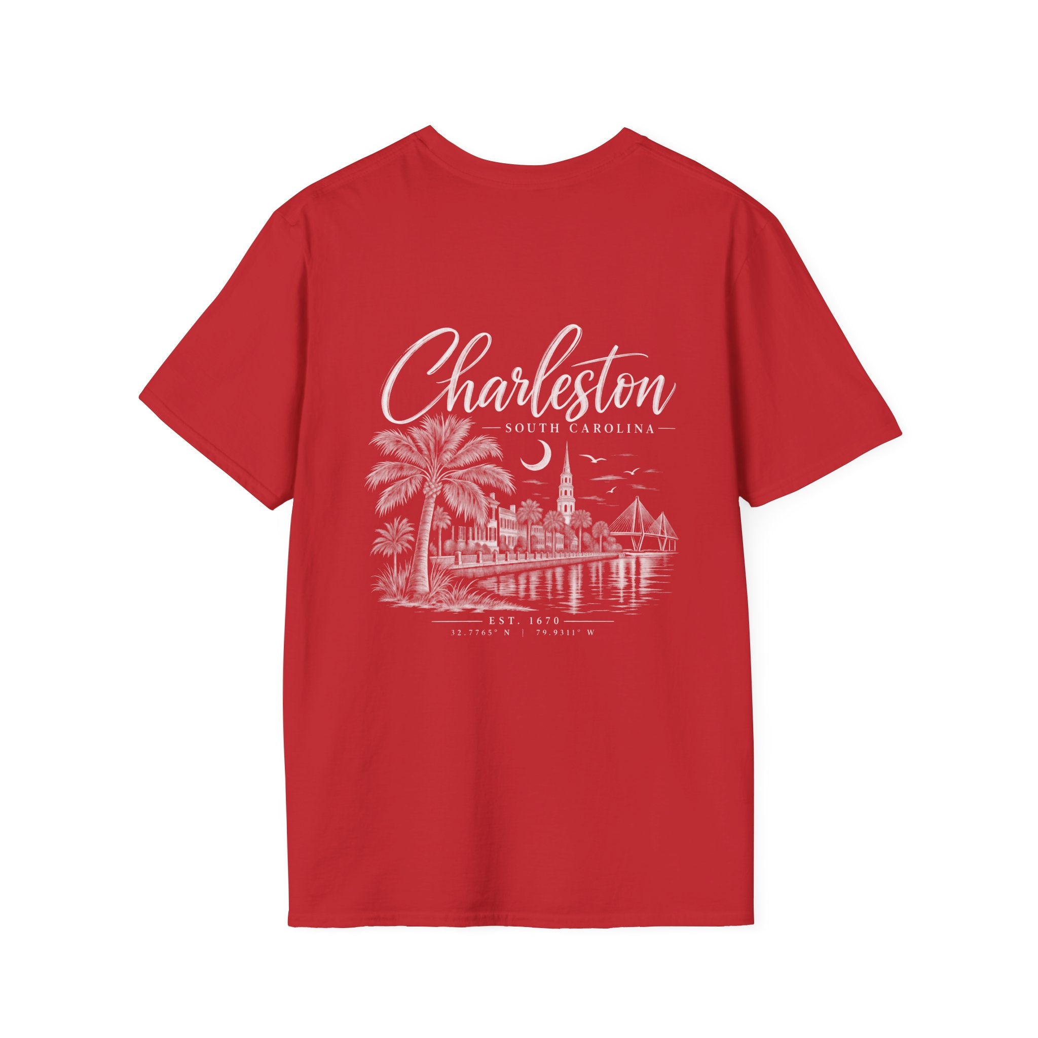 Moon & Palmetto Pocket Tee — South Carolina Palm Tree T-Shirt
