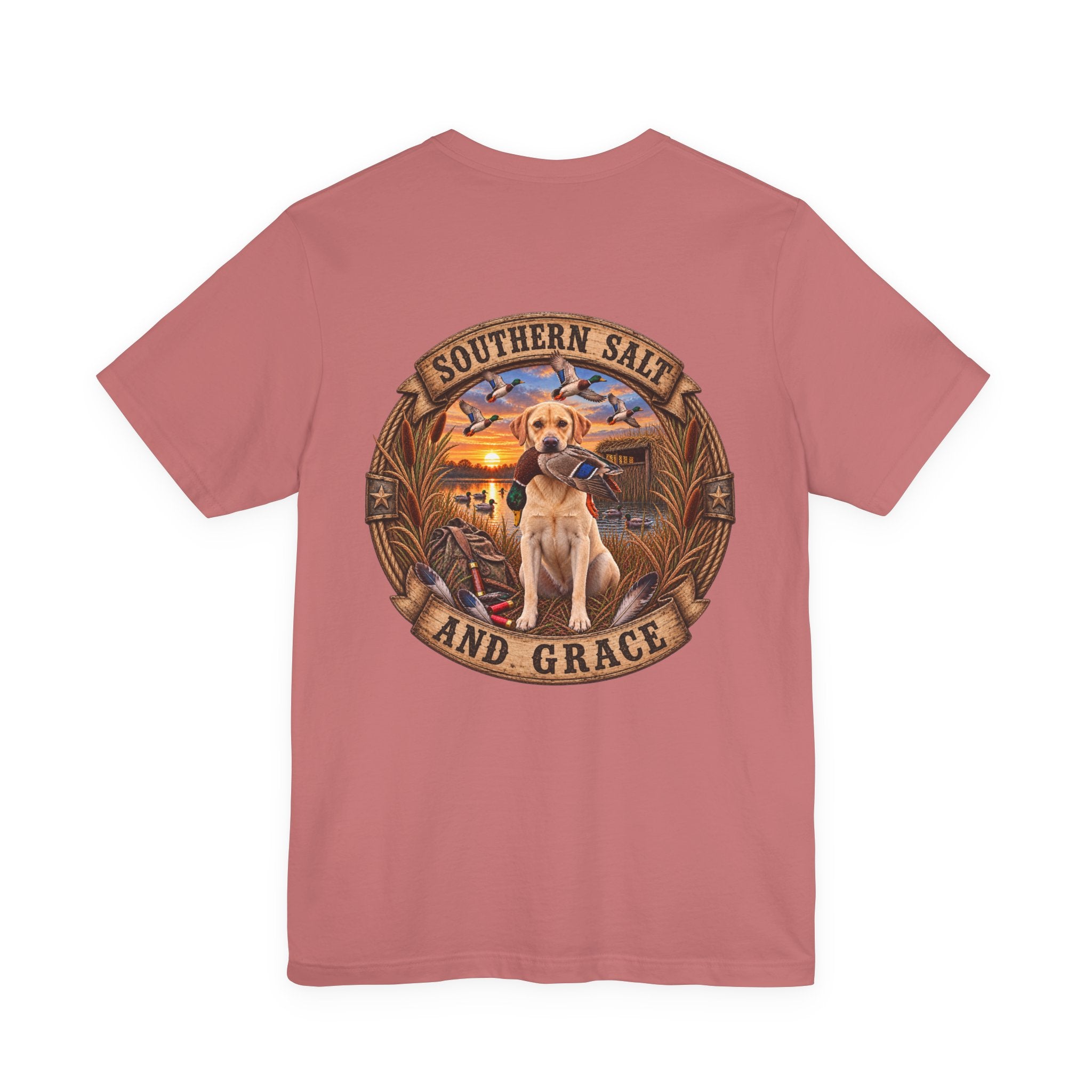 Marsh mornings yellow lab short sleeve