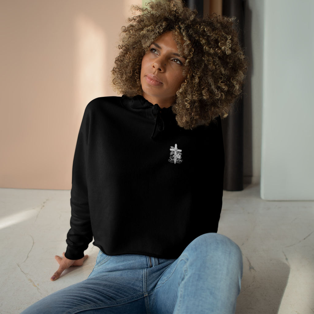 Southern Salt & Grace Cropped Hoodie – Faith Cross Graphic