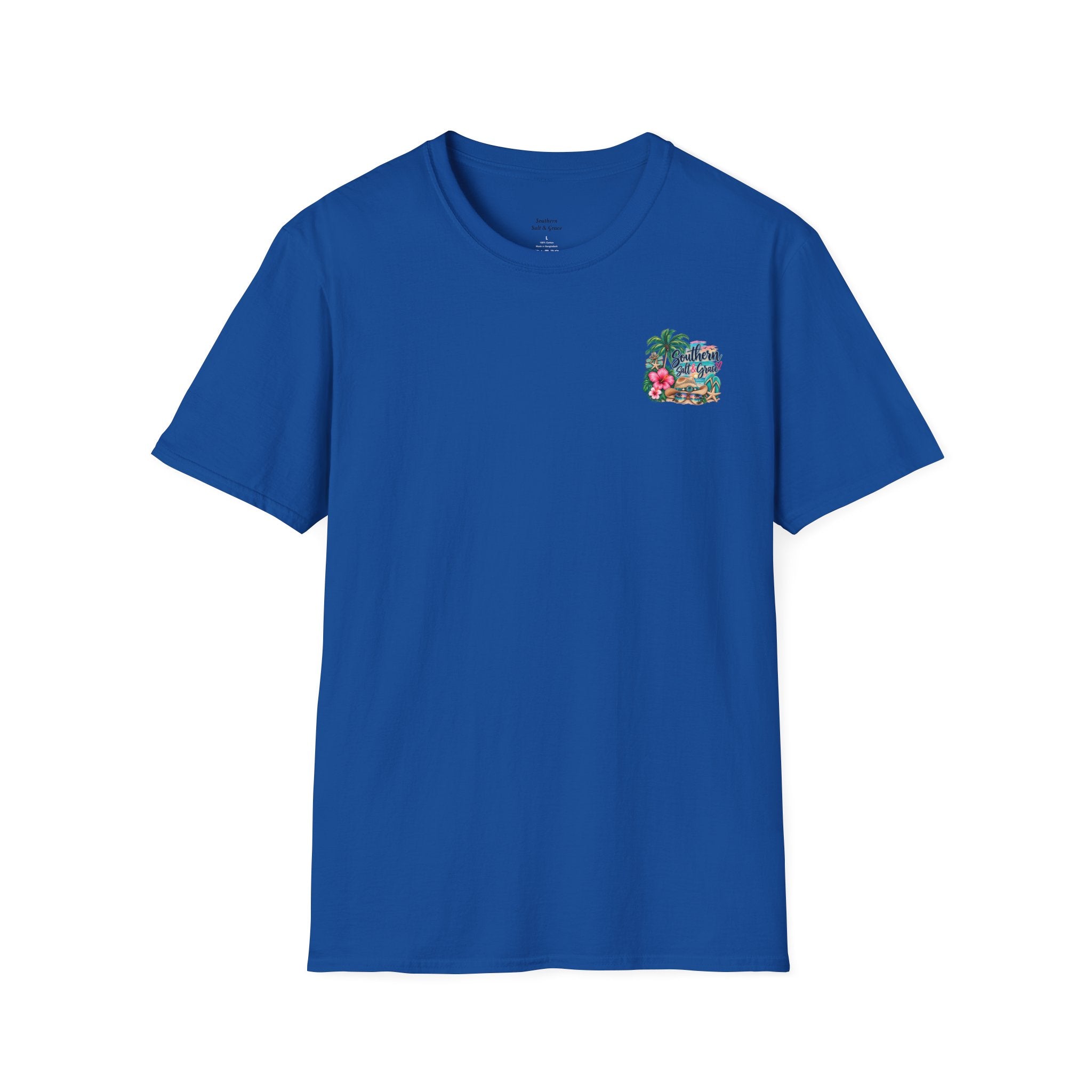 T-Shirt — Tropical Floral 'Charleston Paradise' Chest Design