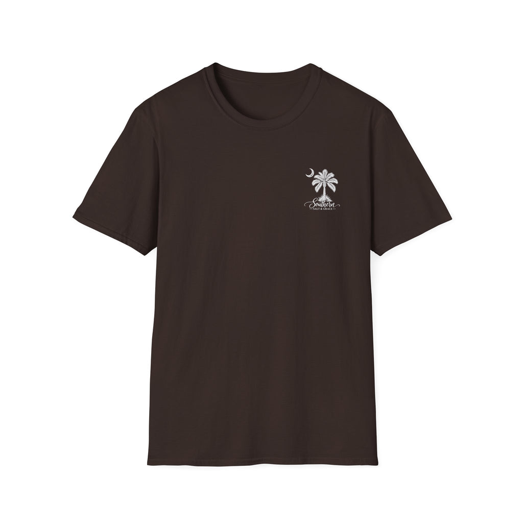 Moon & Palmetto Pocket Tee — South Carolina Palm Tree T-Shirt