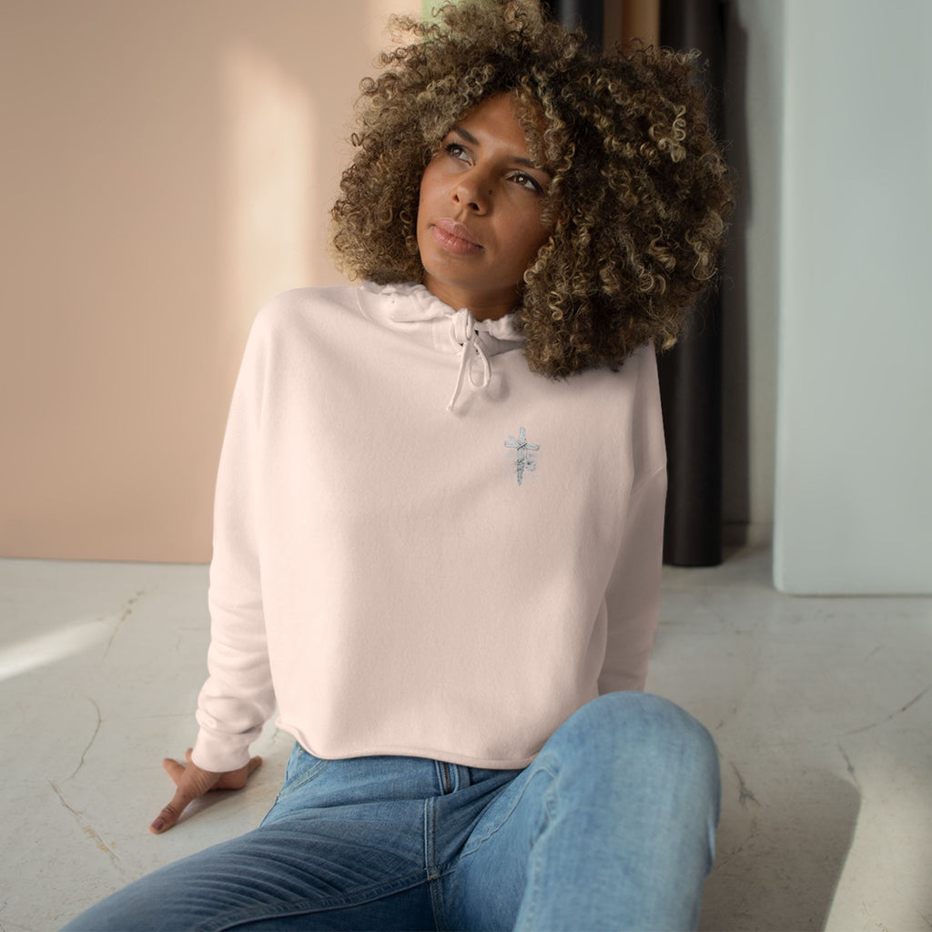 Southern Salt & Grace Cropped Hoodie – Faith Cross Graphic