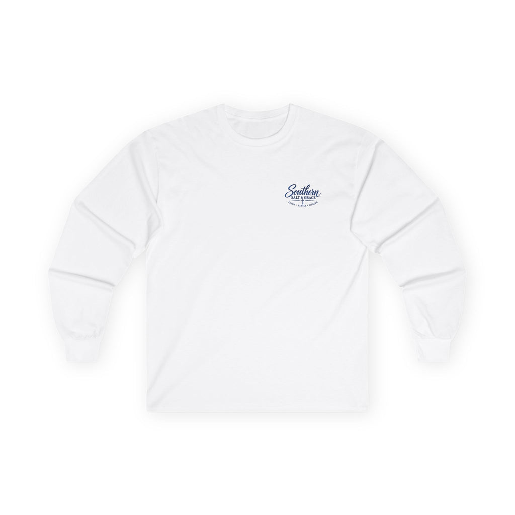 Long Sleeve Tee - "Southern Salt & Grace" Beach Palmetto Design