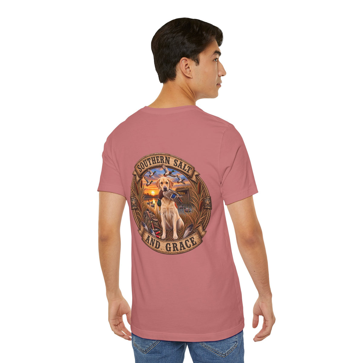 Marsh mornings yellow lab short sleeve
