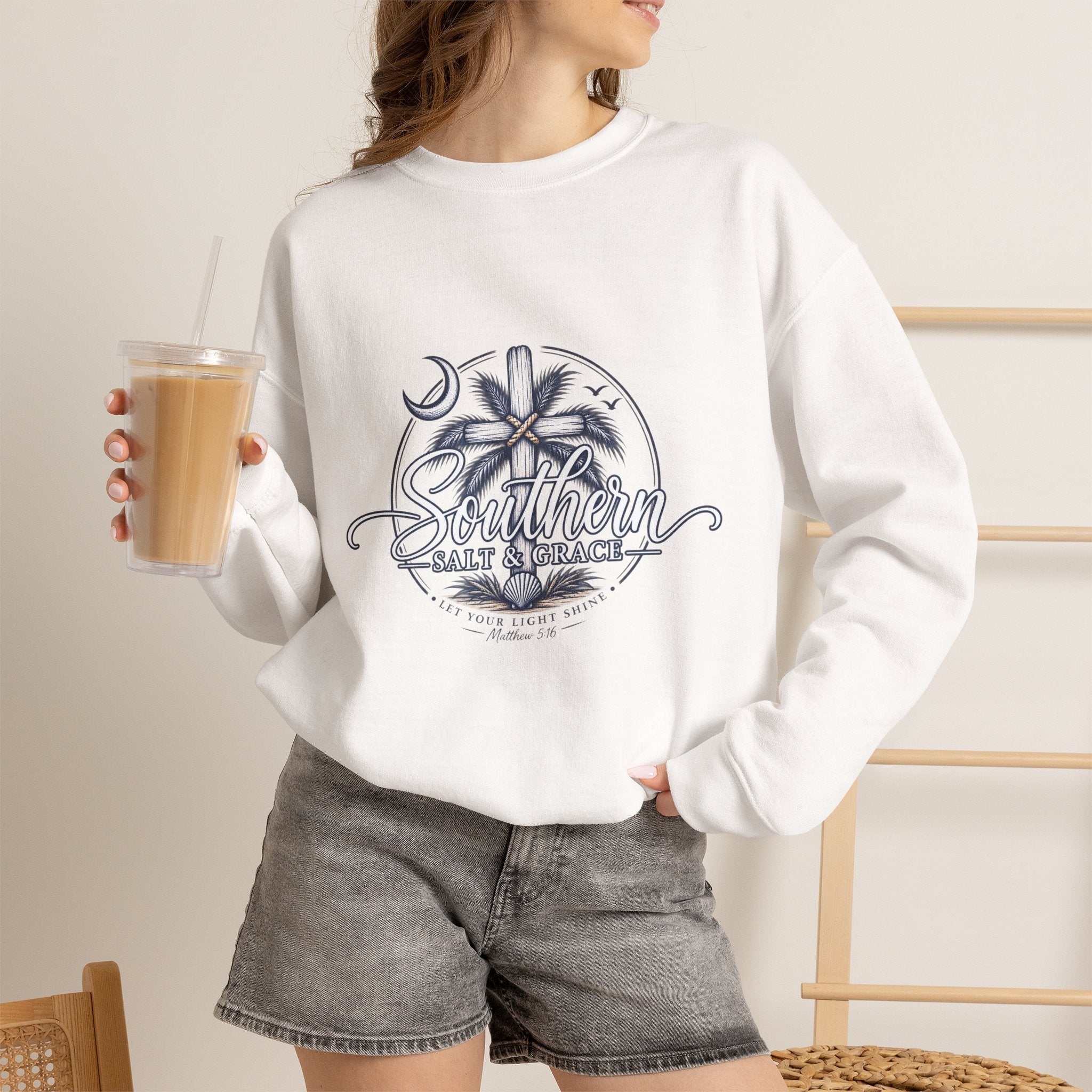 Southern Salt & Breeze Crewneck Sweatshirt — Coastal Palm Beach Vibes