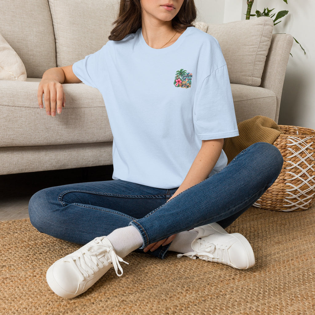 T-Shirt — Tropical Floral 'Charleston Paradise' Chest Design