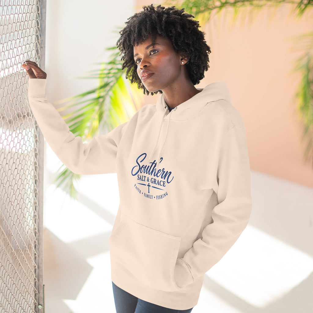 Southern Salt & Grace Hoodie — Coastal Fishing Graphic Fleece Pullover