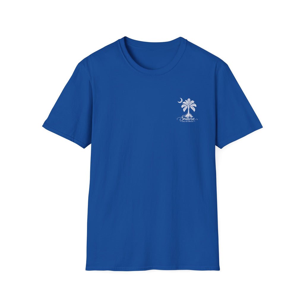Moon & Palmetto Pocket Tee — South Carolina Palm Tree T-Shirt