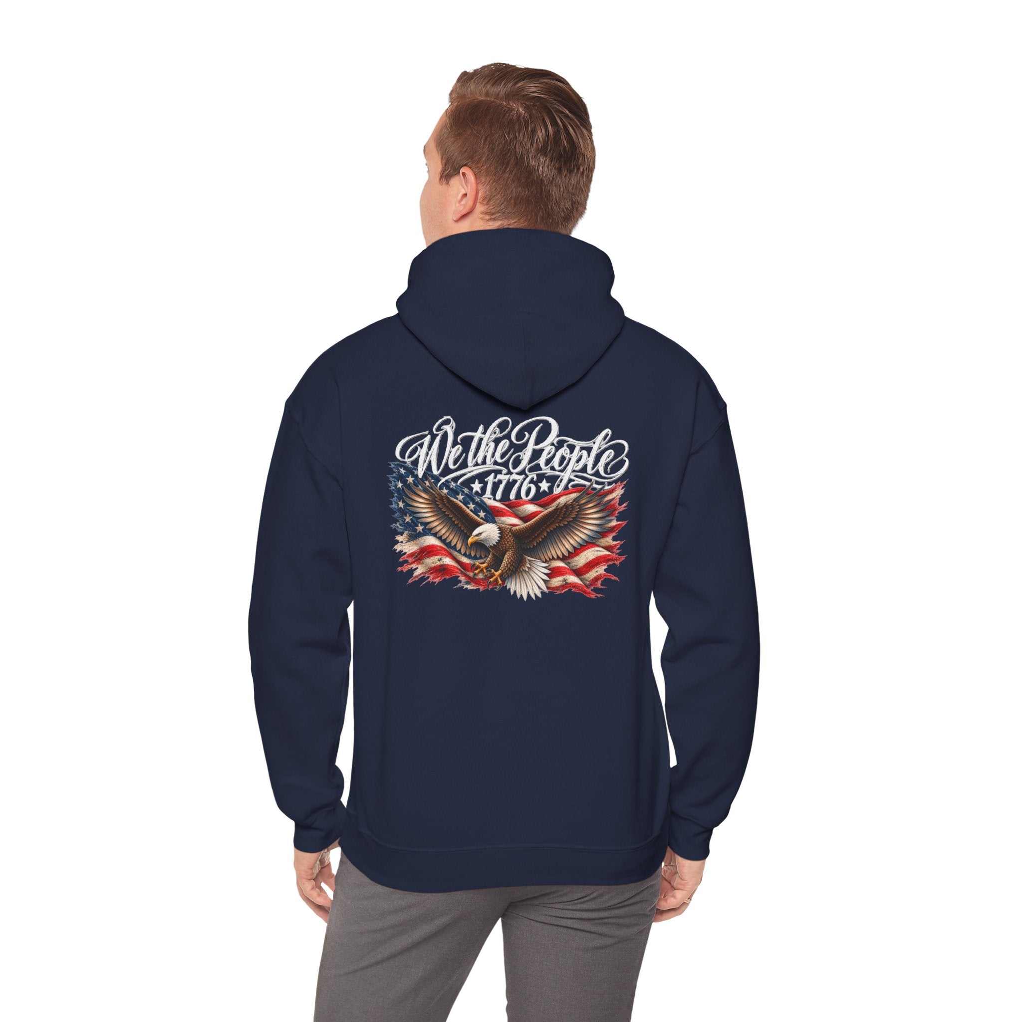 We The People 1776 Eagle Hoodie — Patriotic American Flag Hoodie