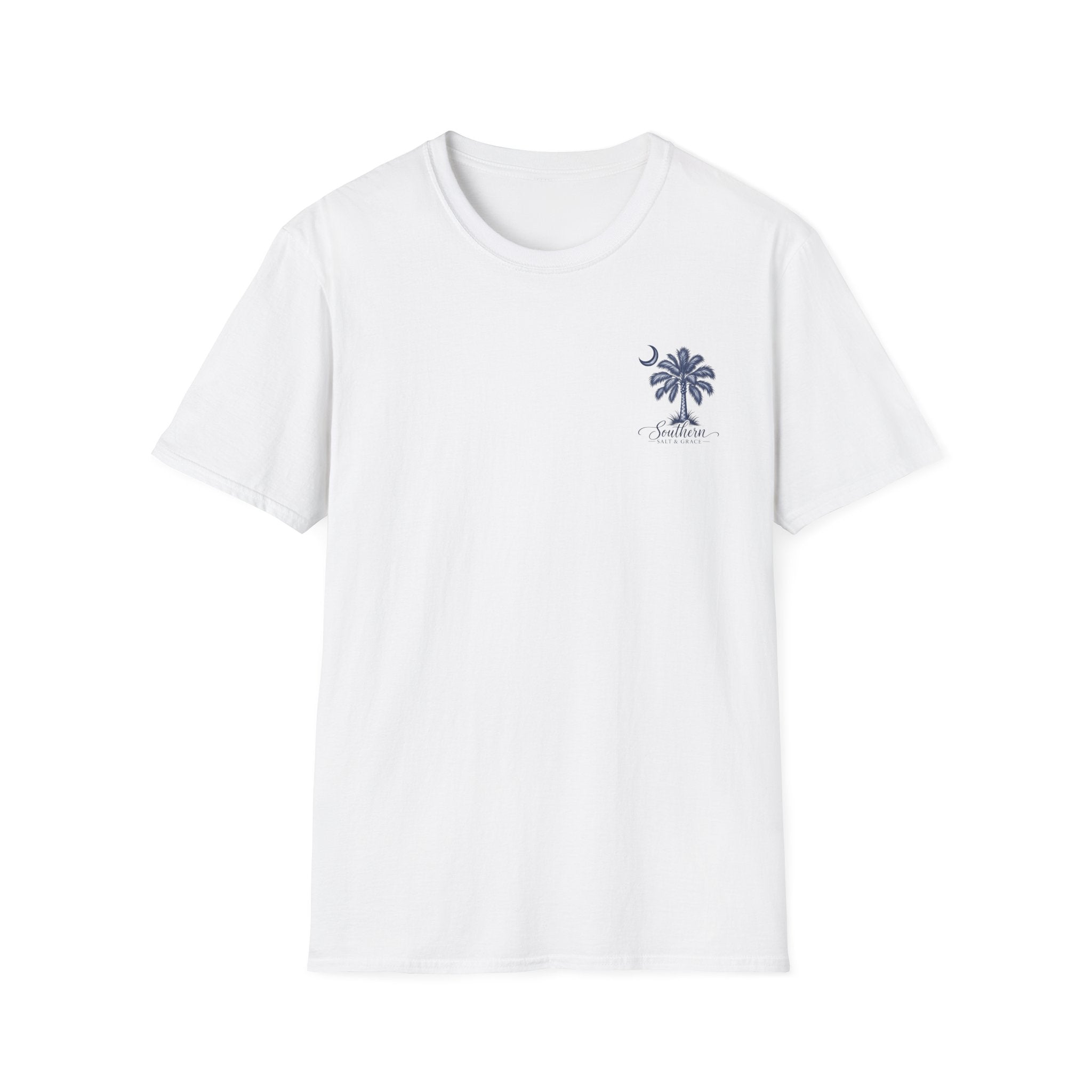 Palm Moon T-Shirt — 'Sunlit' Minimal Beach Palm Graphic Tee