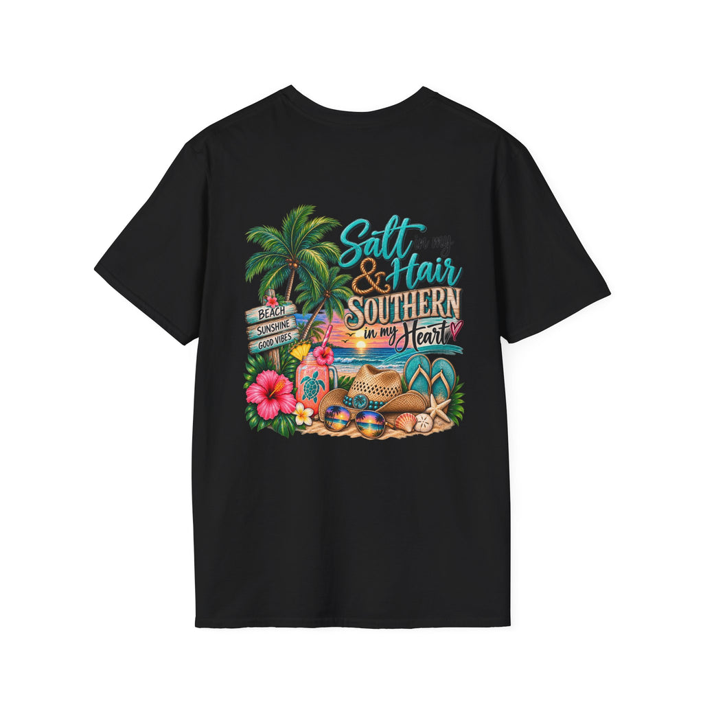 T-Shirt — Tropical Floral 'Charleston Paradise' Chest Design