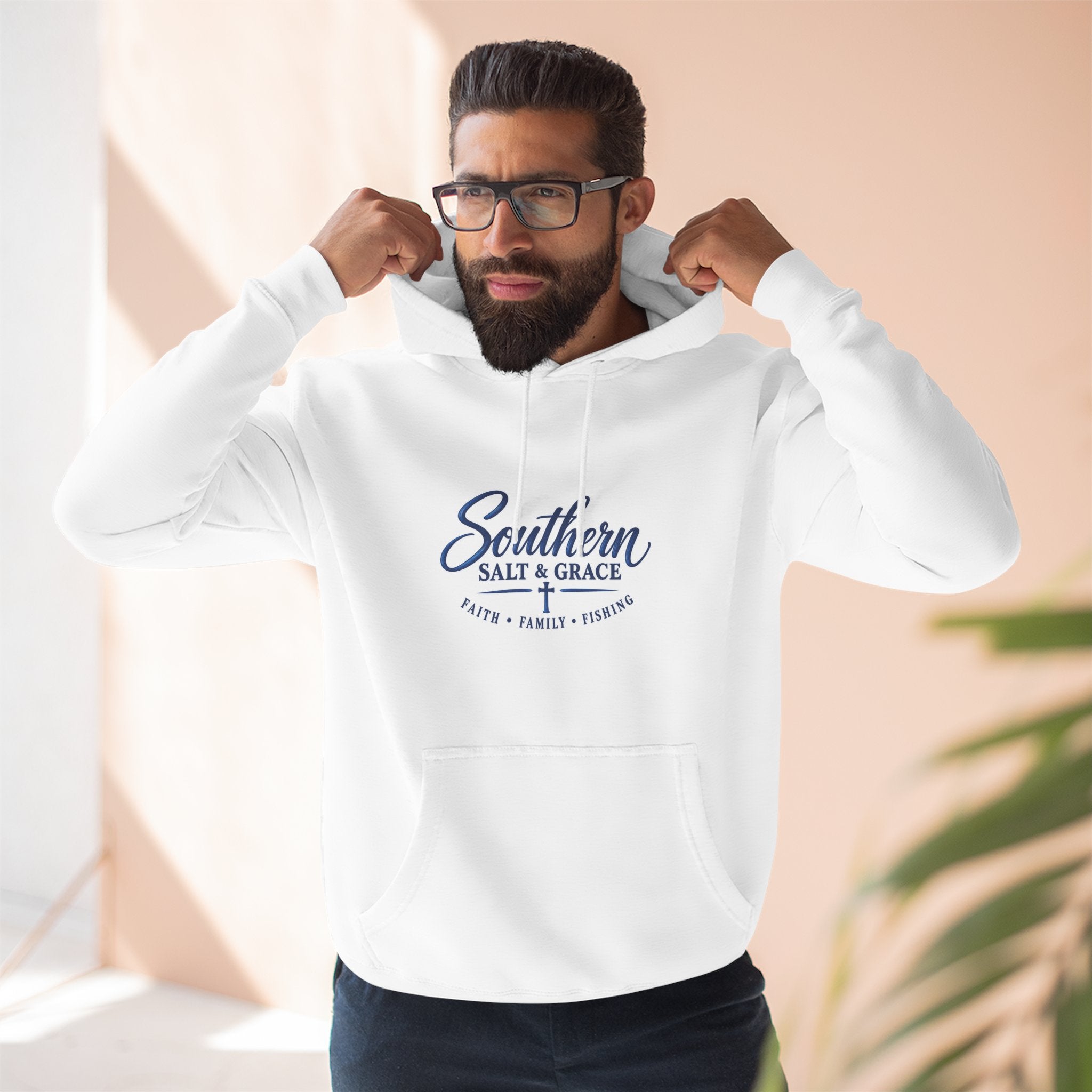 Southern Salt & Grace Hoodie — Coastal Fishing Graphic Fleece Pullover