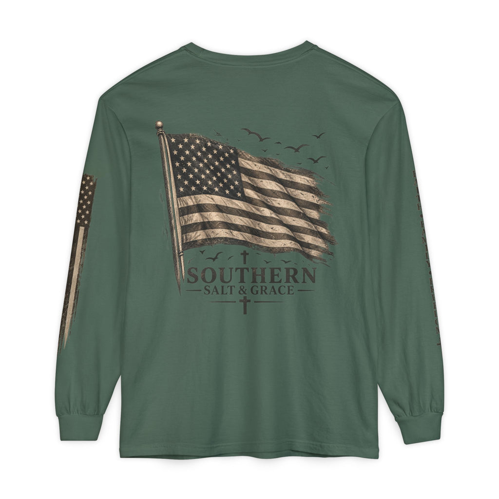Southern Salt & Grace Flag Long Sleeve Tee