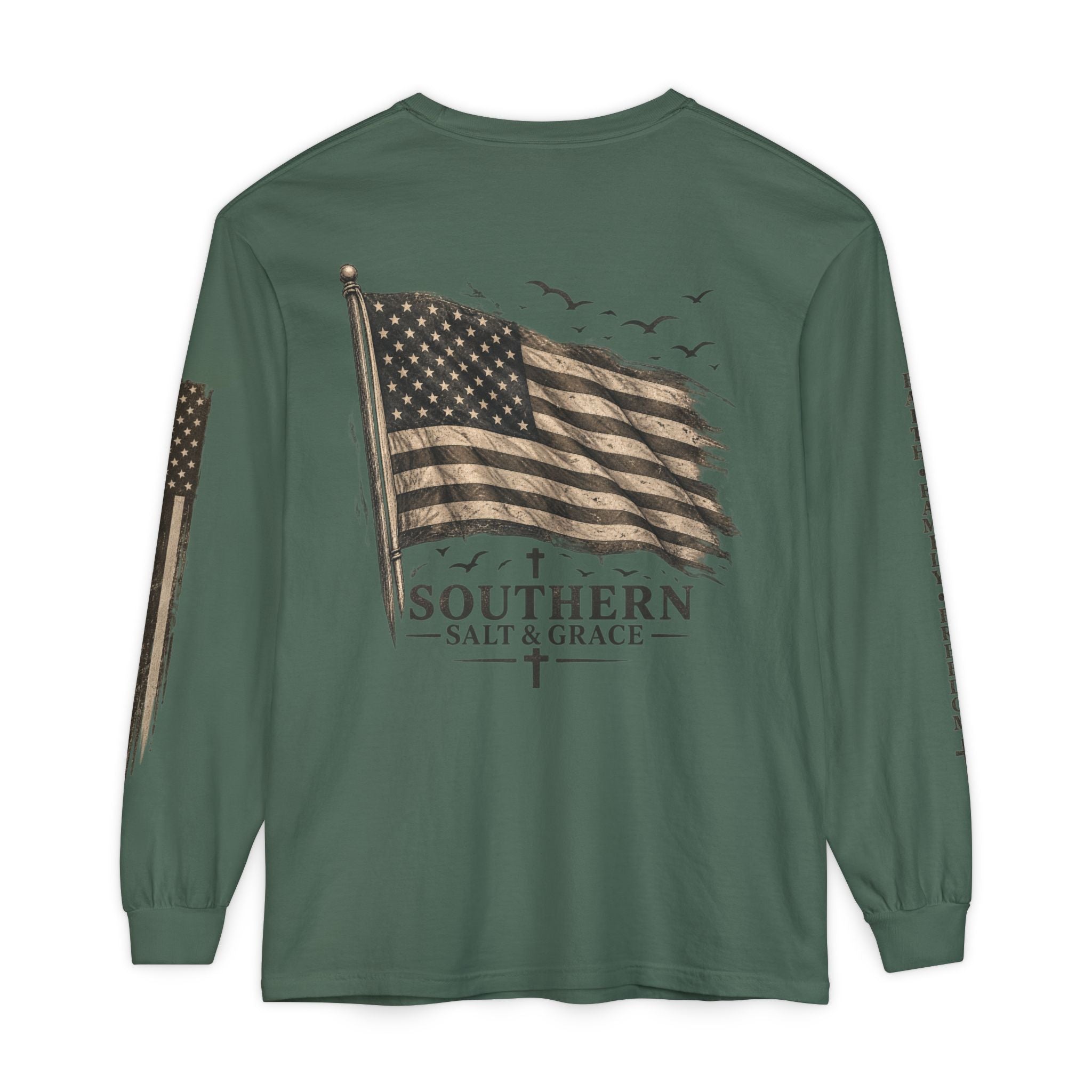 Southern Salt & Grace Flag Long Sleeve Tee