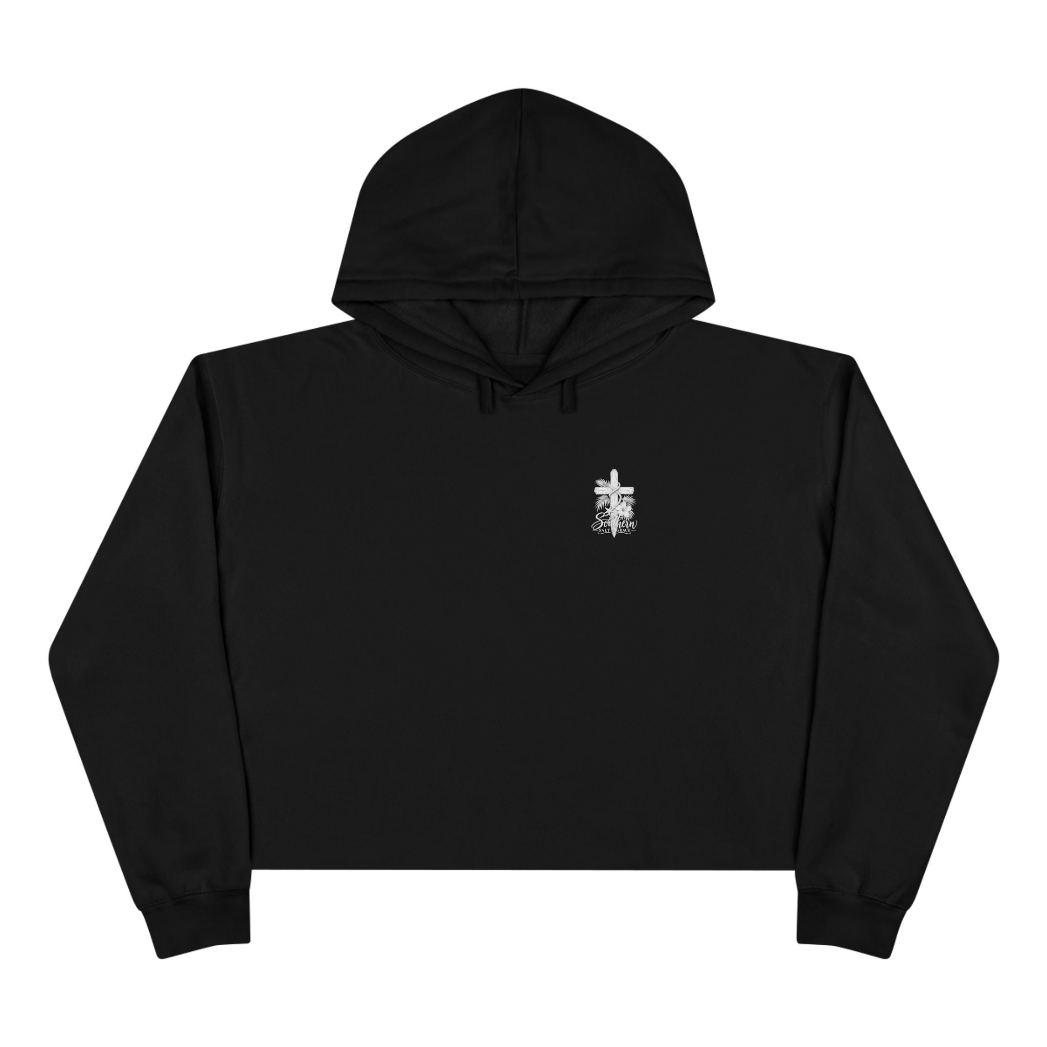 Southern Salt & Grace Cropped Hoodie – Faith Cross Graphic