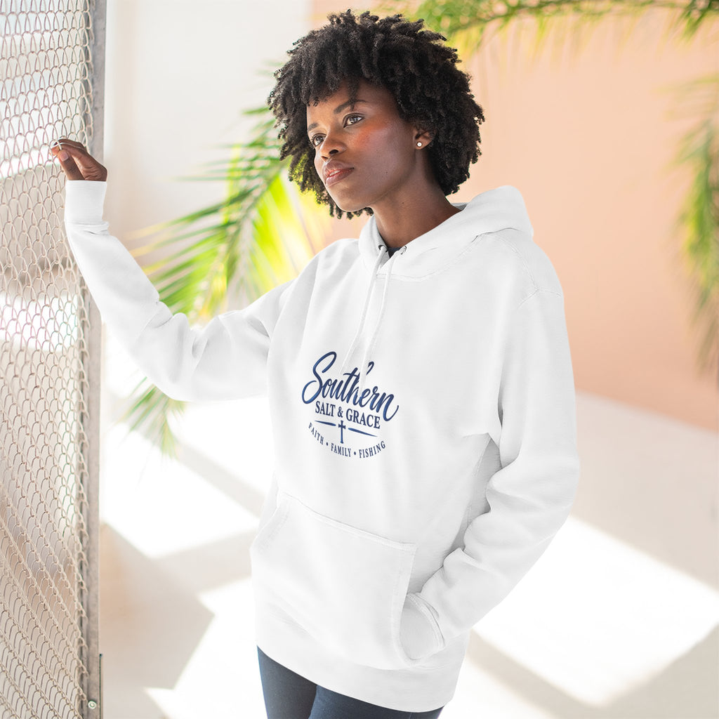 Southern Salt & Grace Hoodie — Coastal Fishing Graphic Fleece Pullover