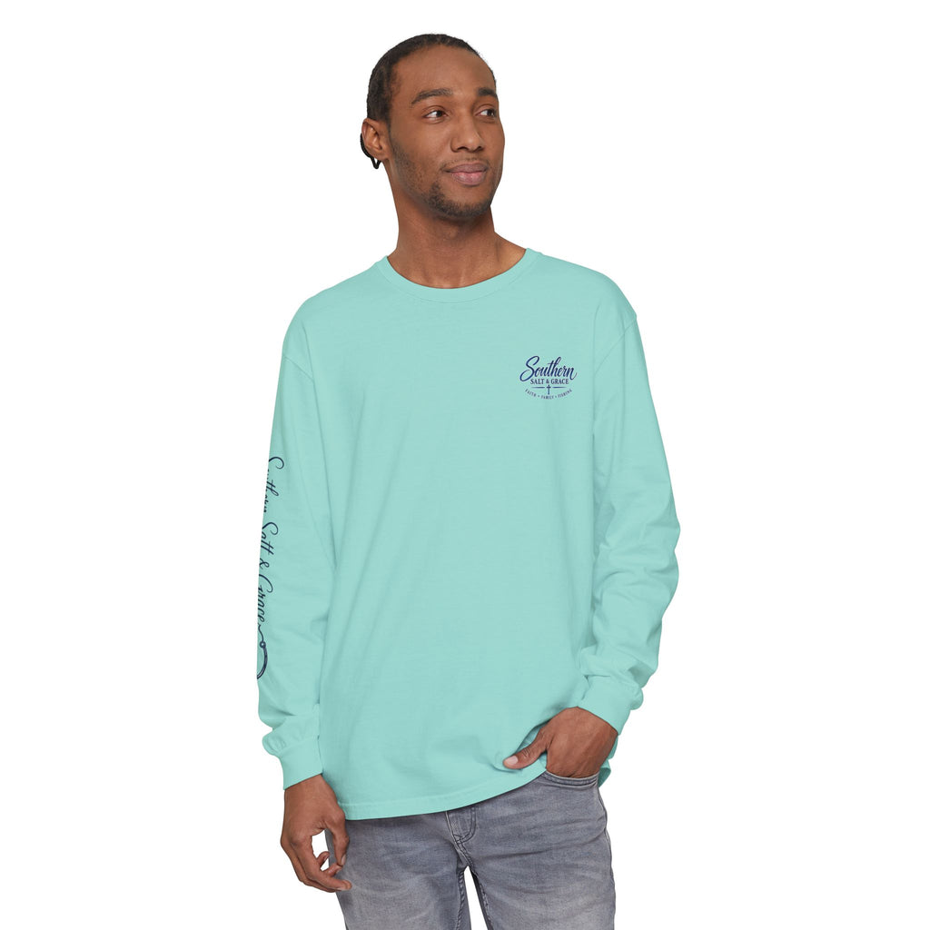 Copy of Southern Salt & Grace Fishing Long Sleeve Tee — Faith, Family, Fishing