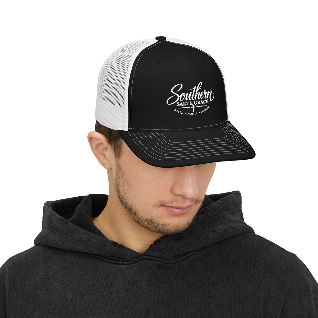 Southern Salt & Grace Trucker Hat – Embroidered Snapback Cap