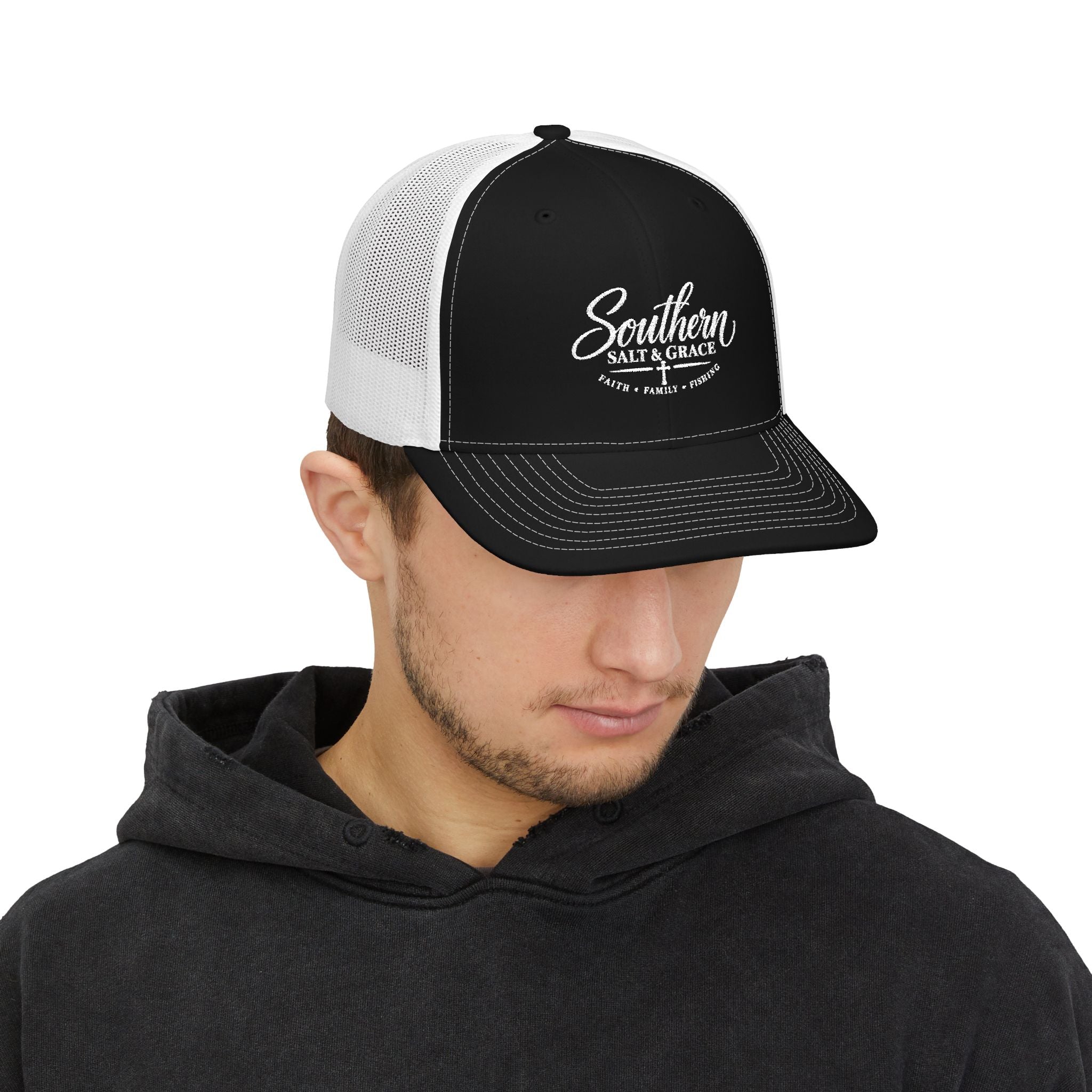 Southern Salt & Grace Trucker Hat – Embroidered Snapback Cap