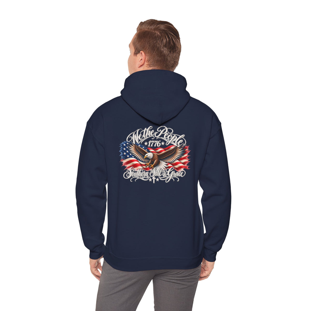 We The People 1776 Eagle Hoodie — Patriotic American Flag Hoodie