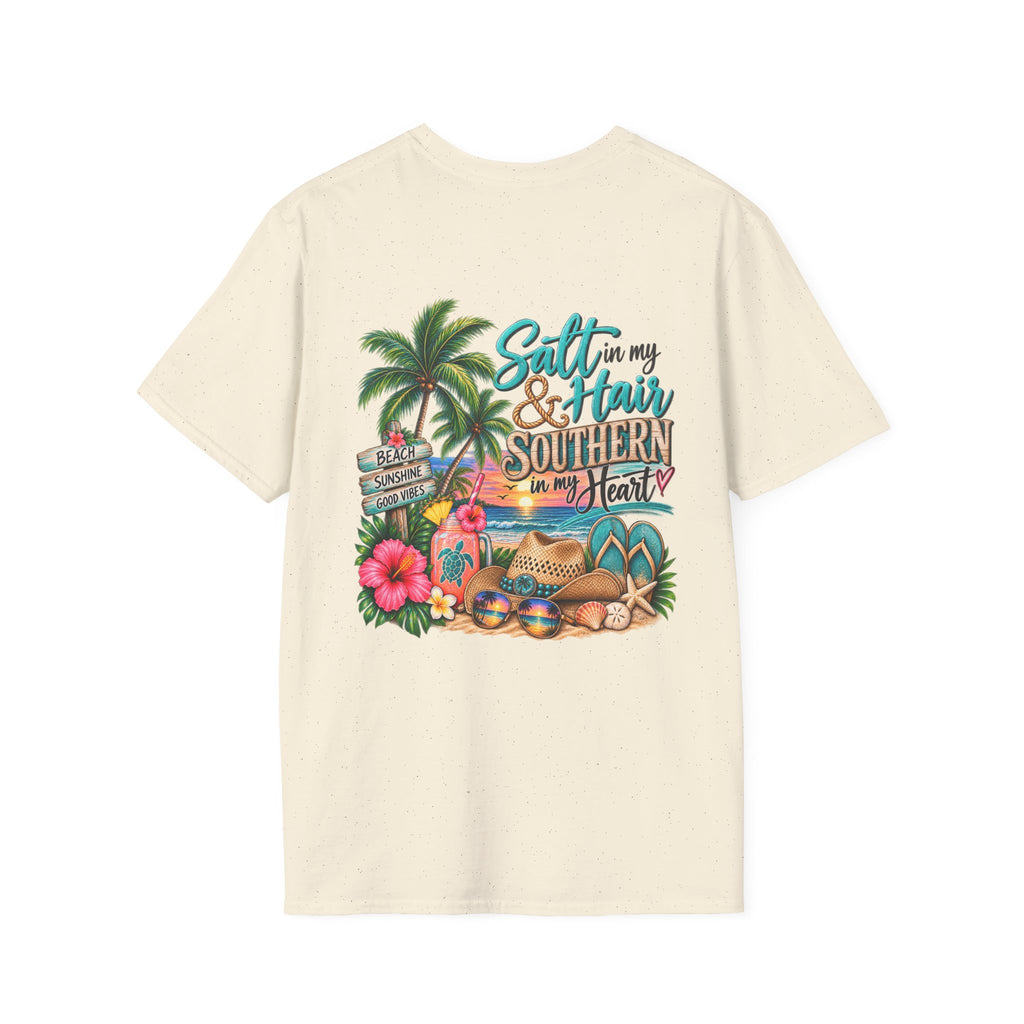 T-Shirt — Tropical Floral 'Charleston Paradise' Chest Design