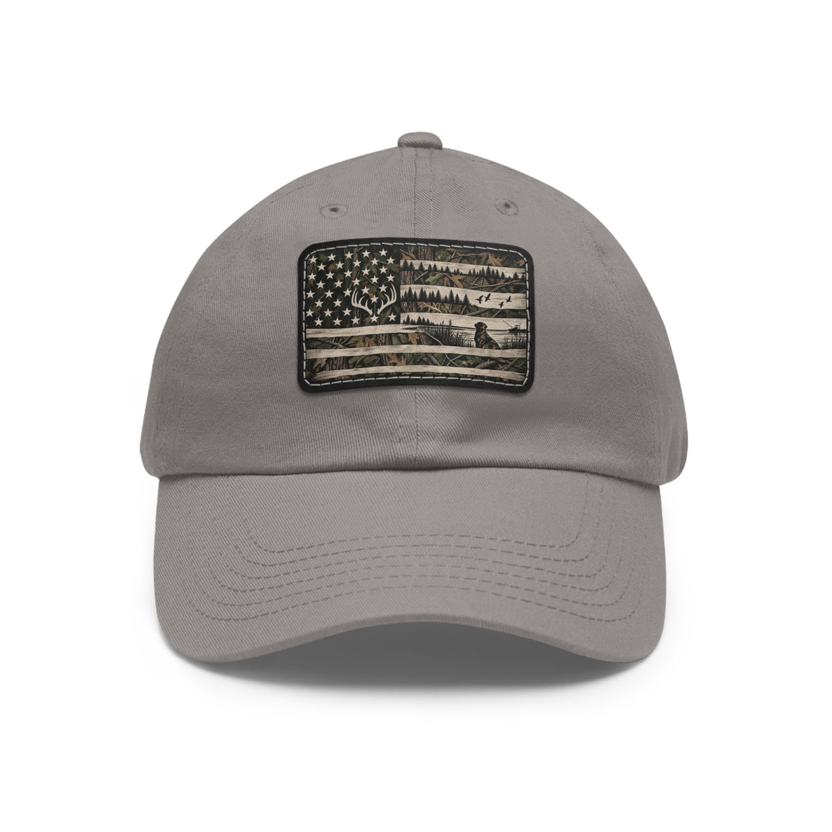 Dad Hat with Leather Patch (Rectangle)