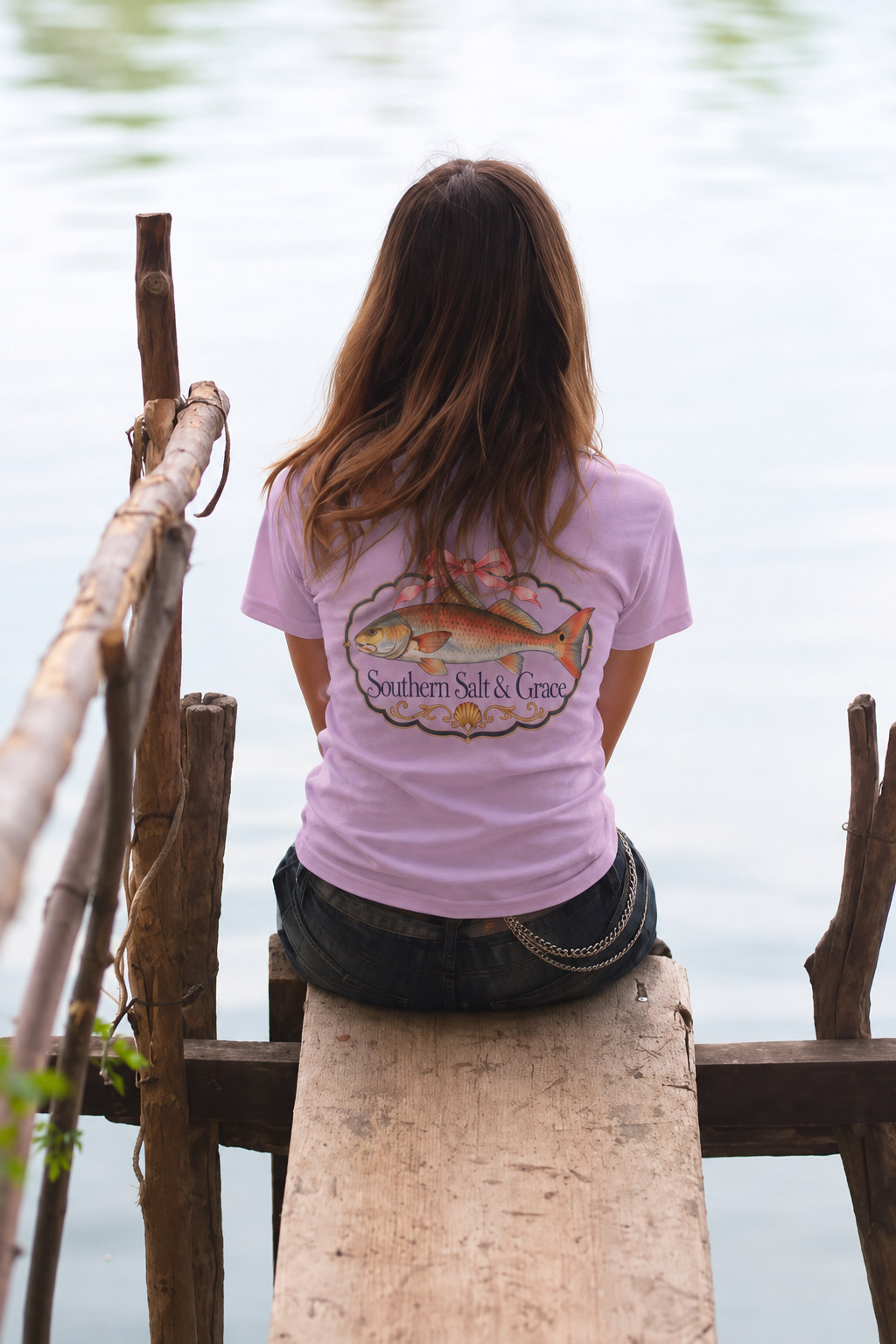Southern Salt & Grace T-Shirt — Coastal Redfish Graphic Tee