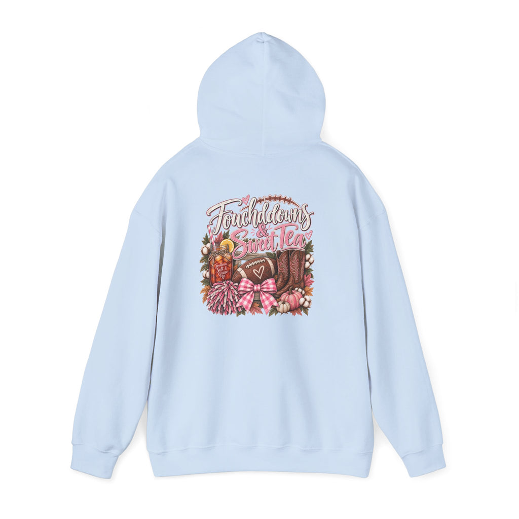 Southern Charm Fall Hoodie — "Touchdown & Sweet Tea" Cozy Autumn Sweatshirt
