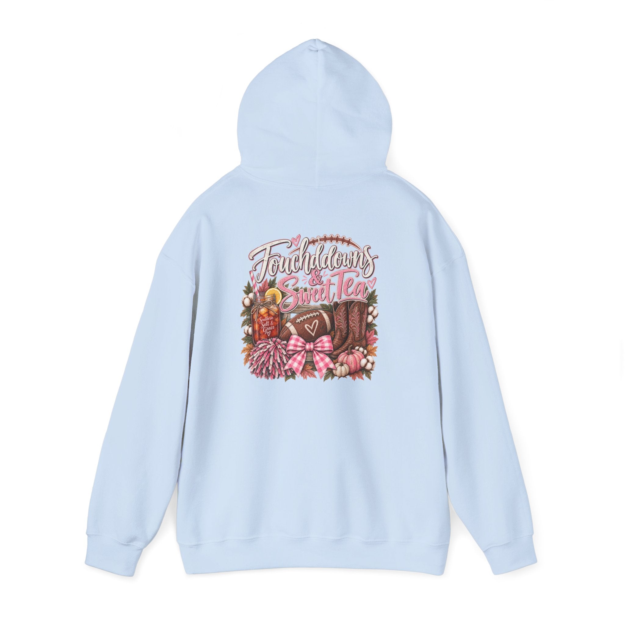 Southern Charm Fall Hoodie — "Touchdown & Sweet Tea" Cozy Autumn Sweatshirt