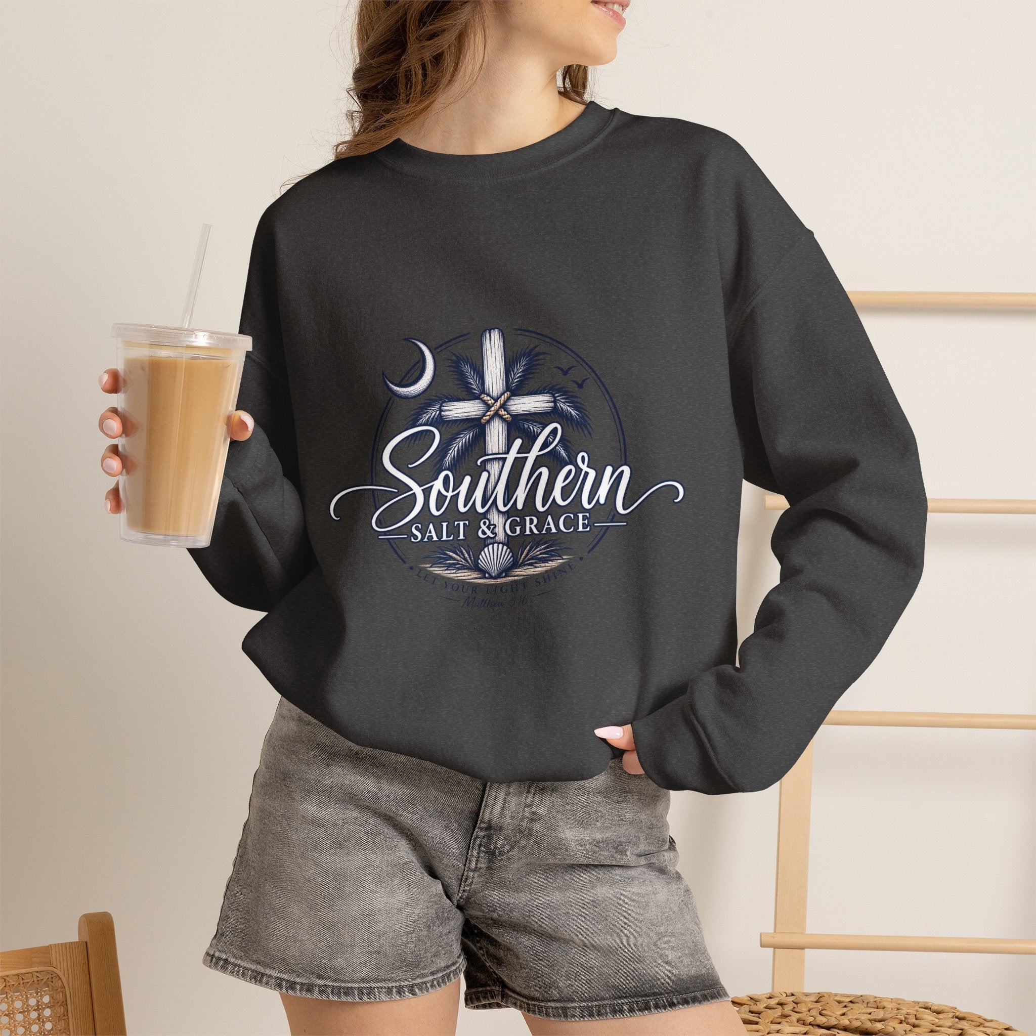 Southern Salt & Breeze Crewneck Sweatshirt — Coastal Palm Beach Vibes