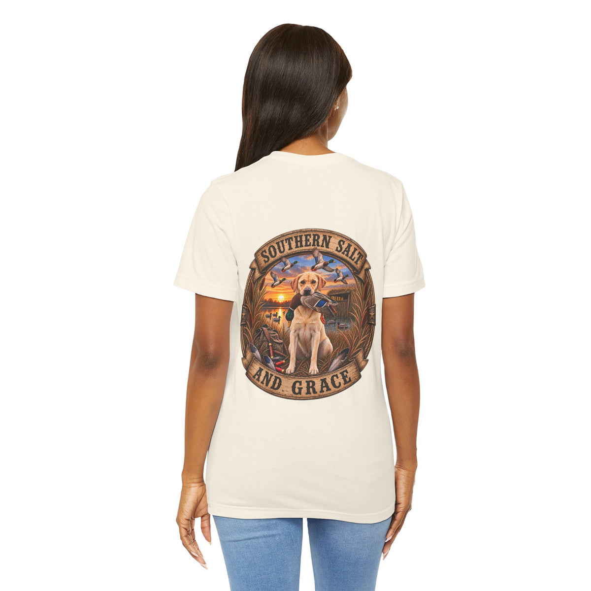 Marsh mornings yellow lab short sleeve