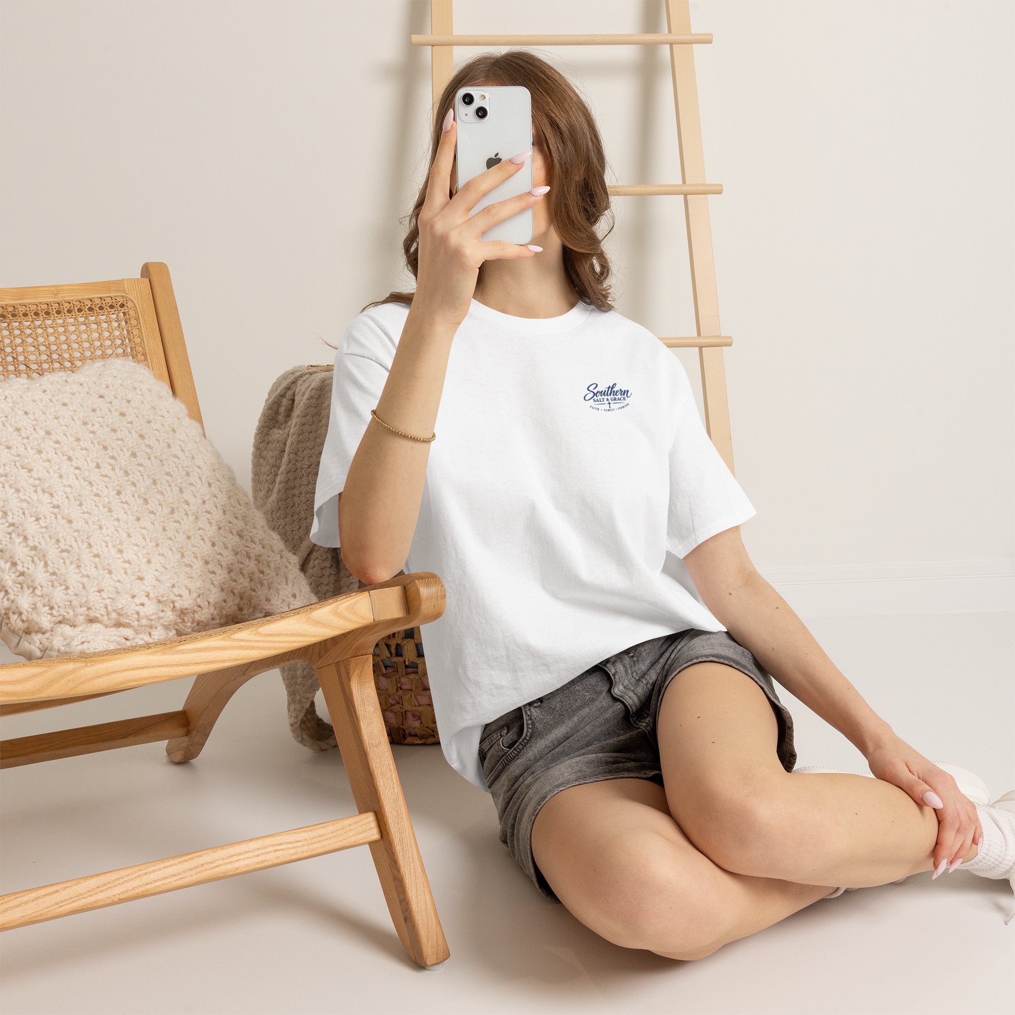 Southern Salt & Grace Beach T-Shirt — Palm Tree Coastal Tee