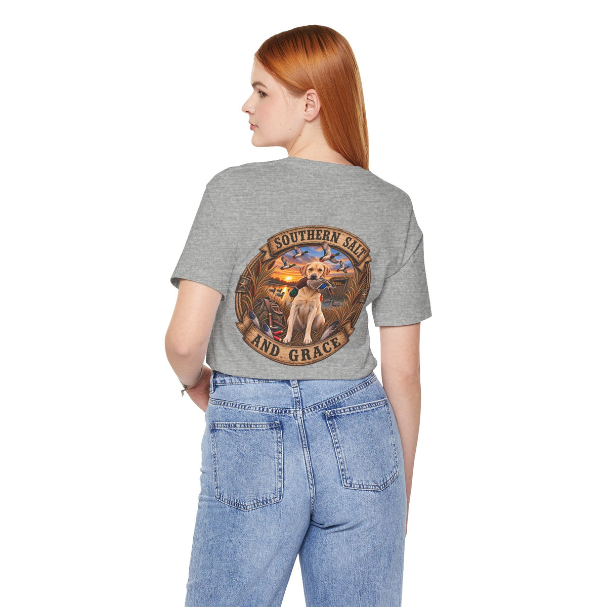 Marsh mornings yellow lab short sleeve