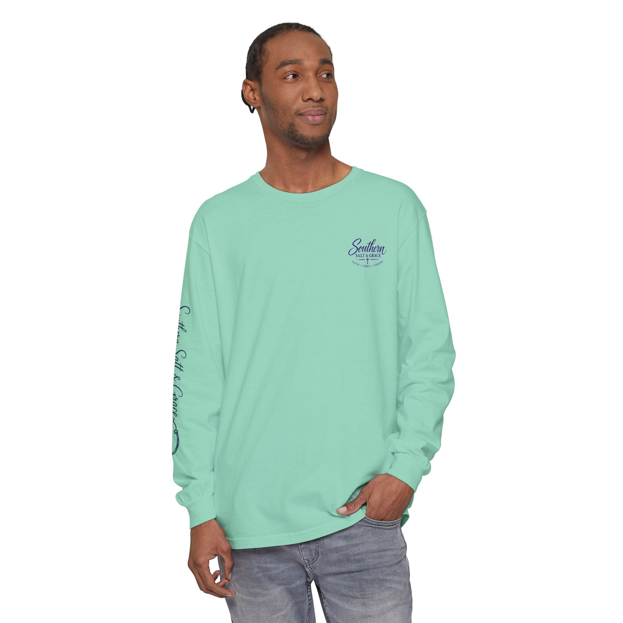 Copy of Southern Salt & Grace Fishing Long Sleeve Tee — Faith, Family, Fishing