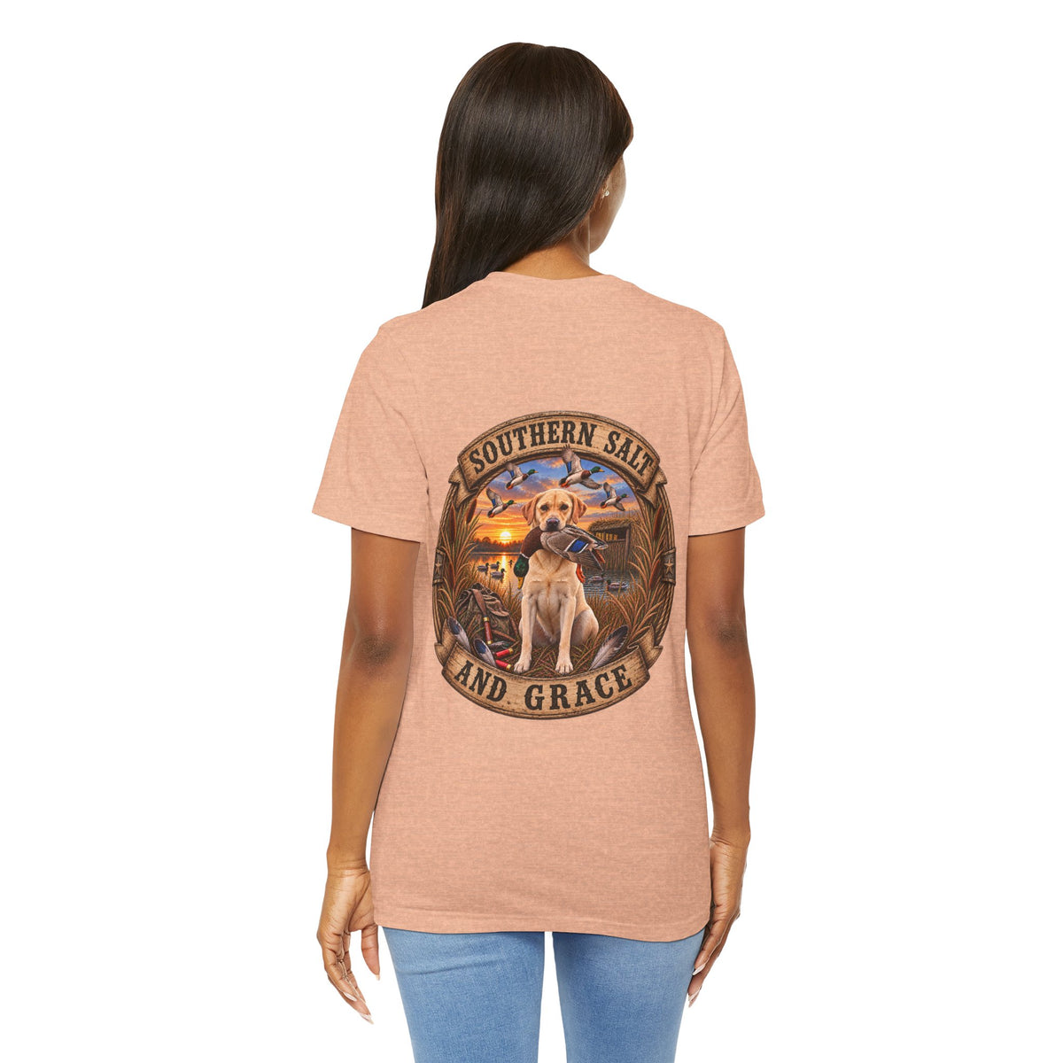 Marsh mornings yellow lab short sleeve