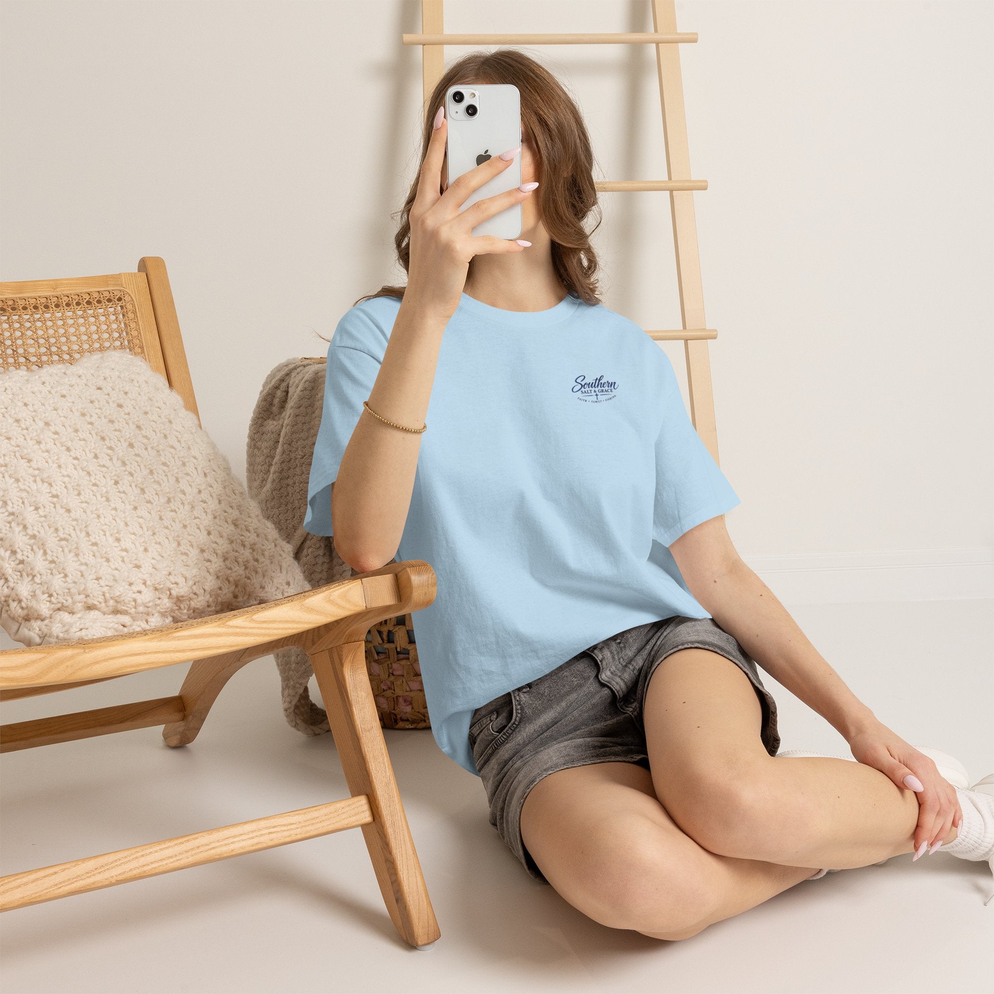 Southern Salt & Grace Beach T-Shirt — Palm Tree Coastal Tee