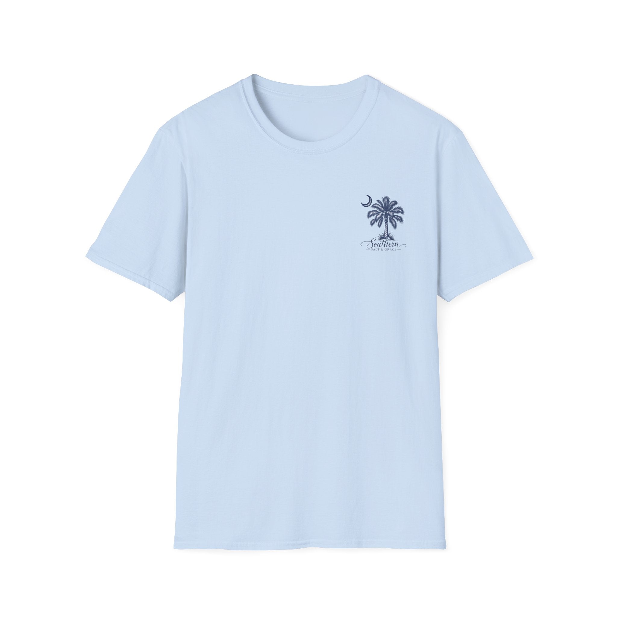 Palm Moon T-Shirt — 'Sunlit' Minimal Beach Palm Graphic Tee