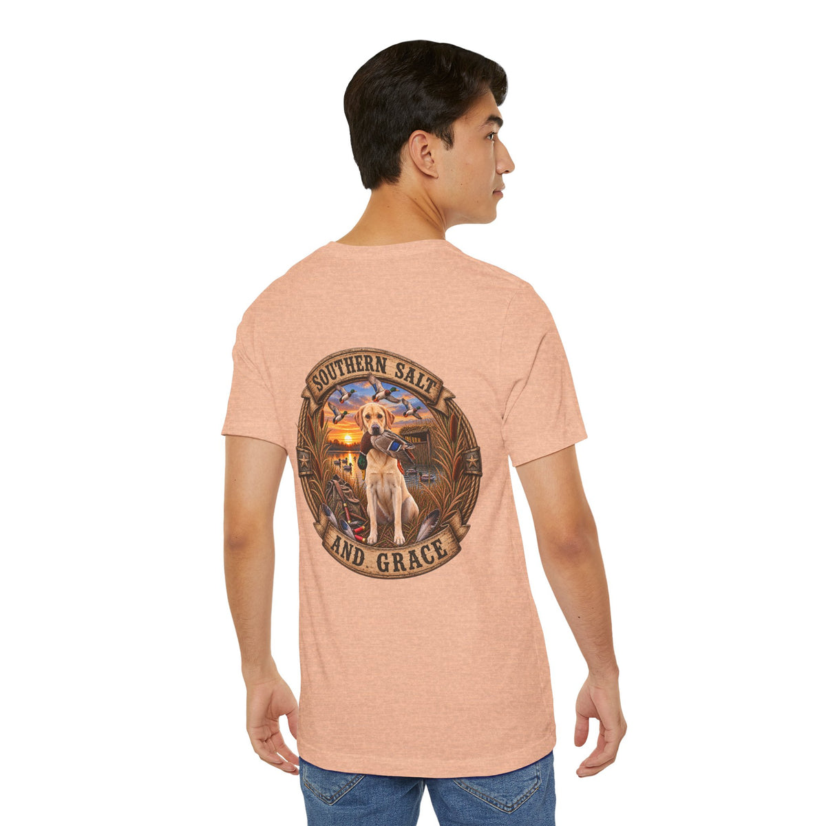 Marsh mornings yellow lab short sleeve