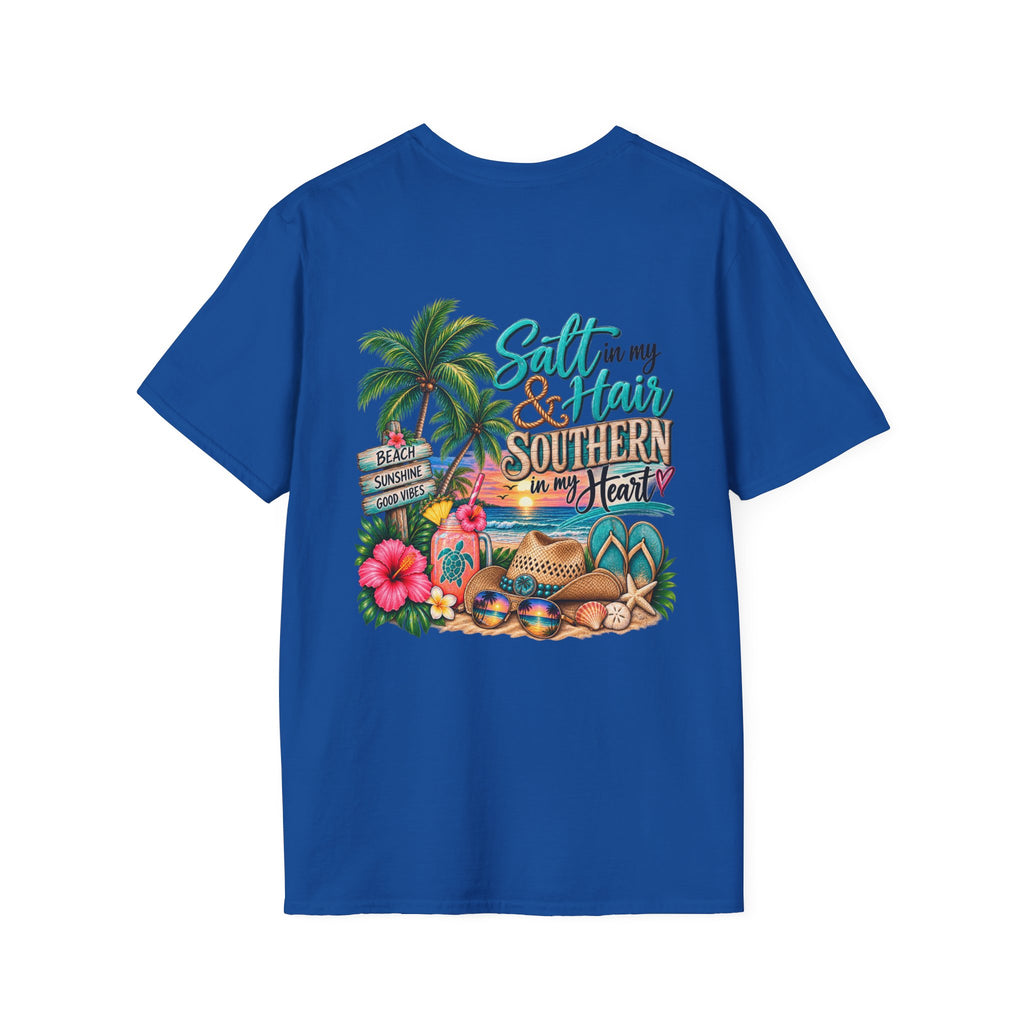 T-Shirt — Tropical Floral 'Charleston Paradise' Chest Design